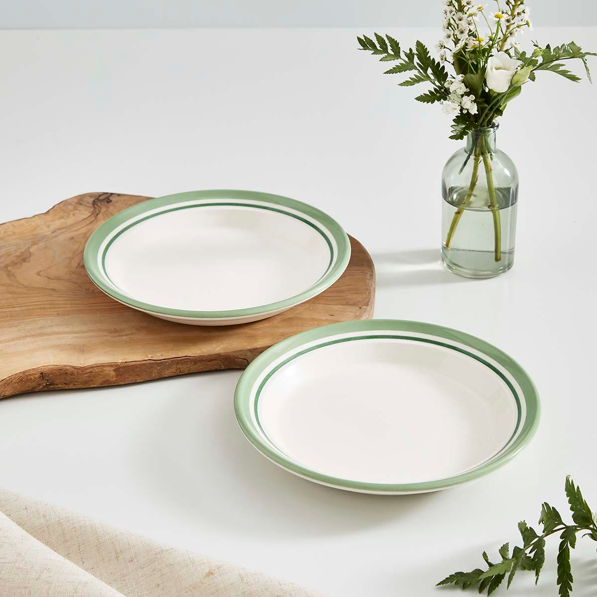 Potter's Stripe Side Plate, Green