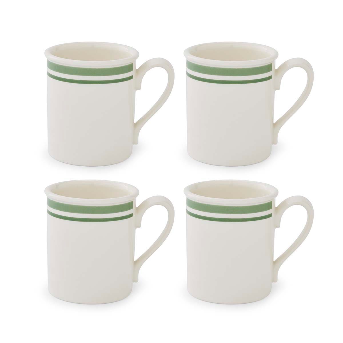Potter's Stripe Set of 4, Breakfast Mugs, Green