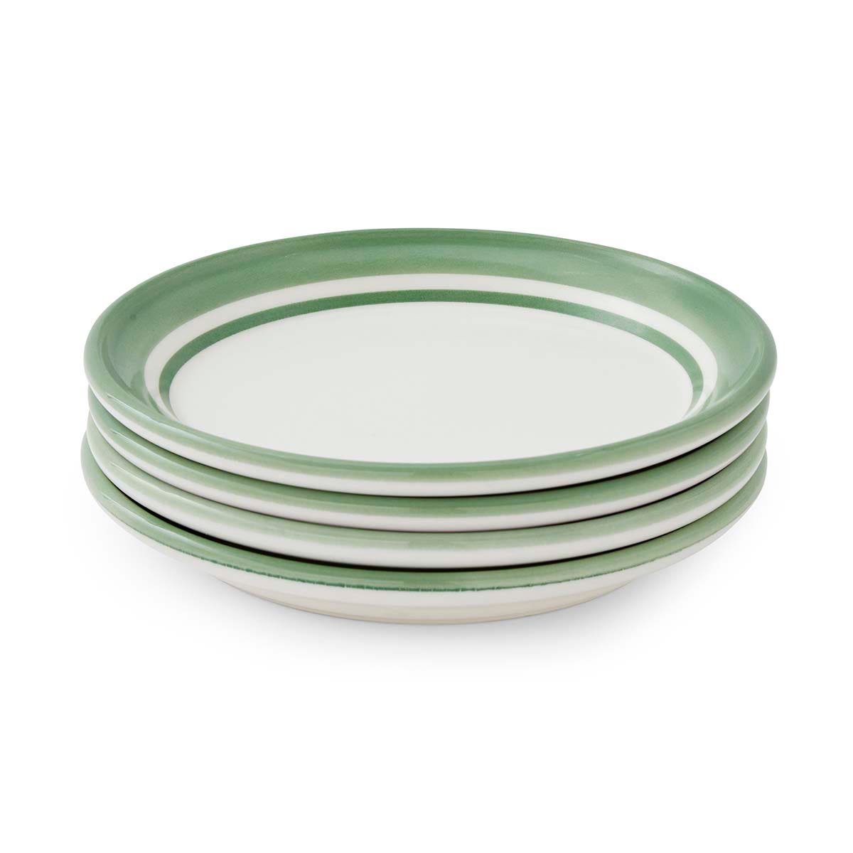 Potter's Stripe Set of 4 Bread Plates, Green