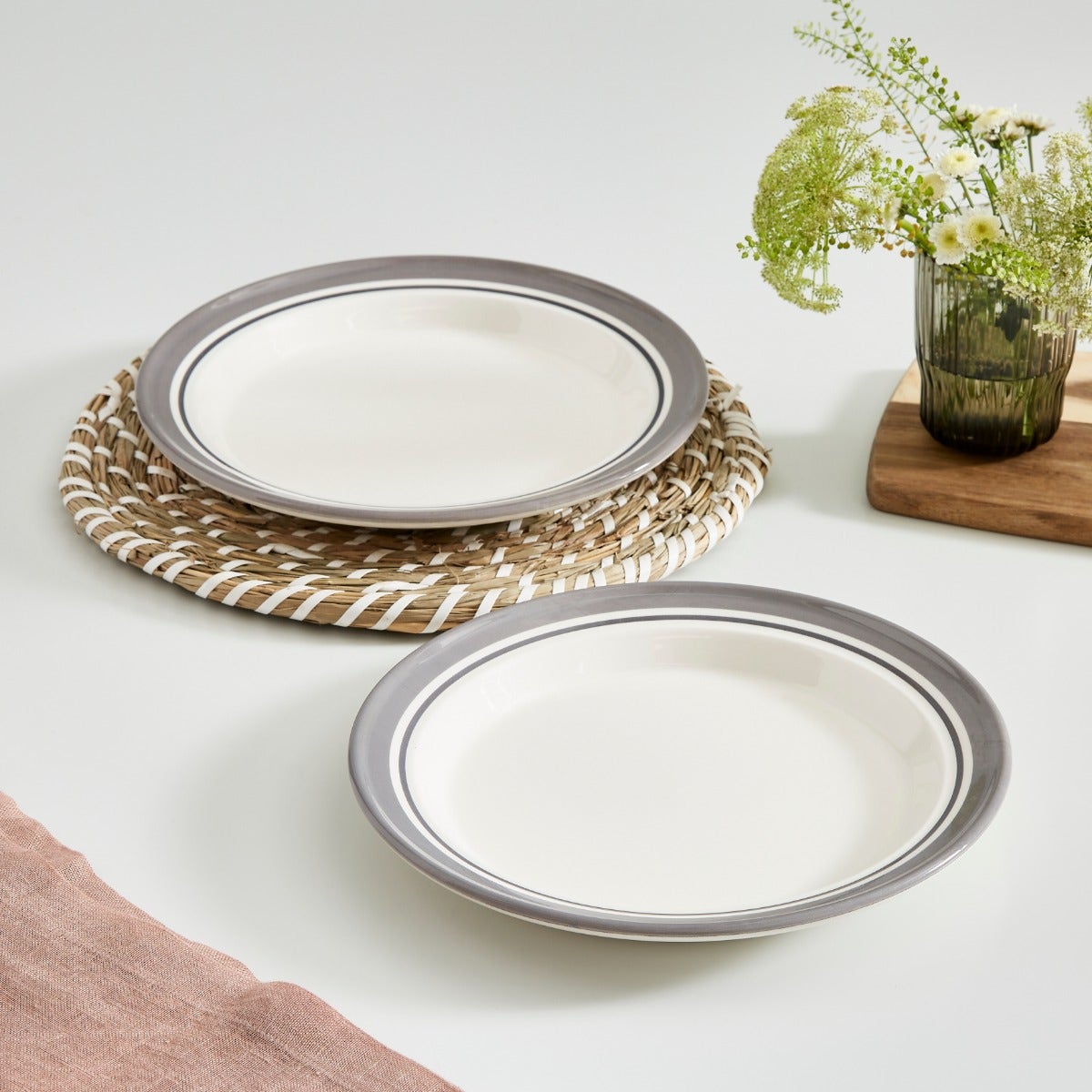 Potter's Stripe Dinner Plate, Grey