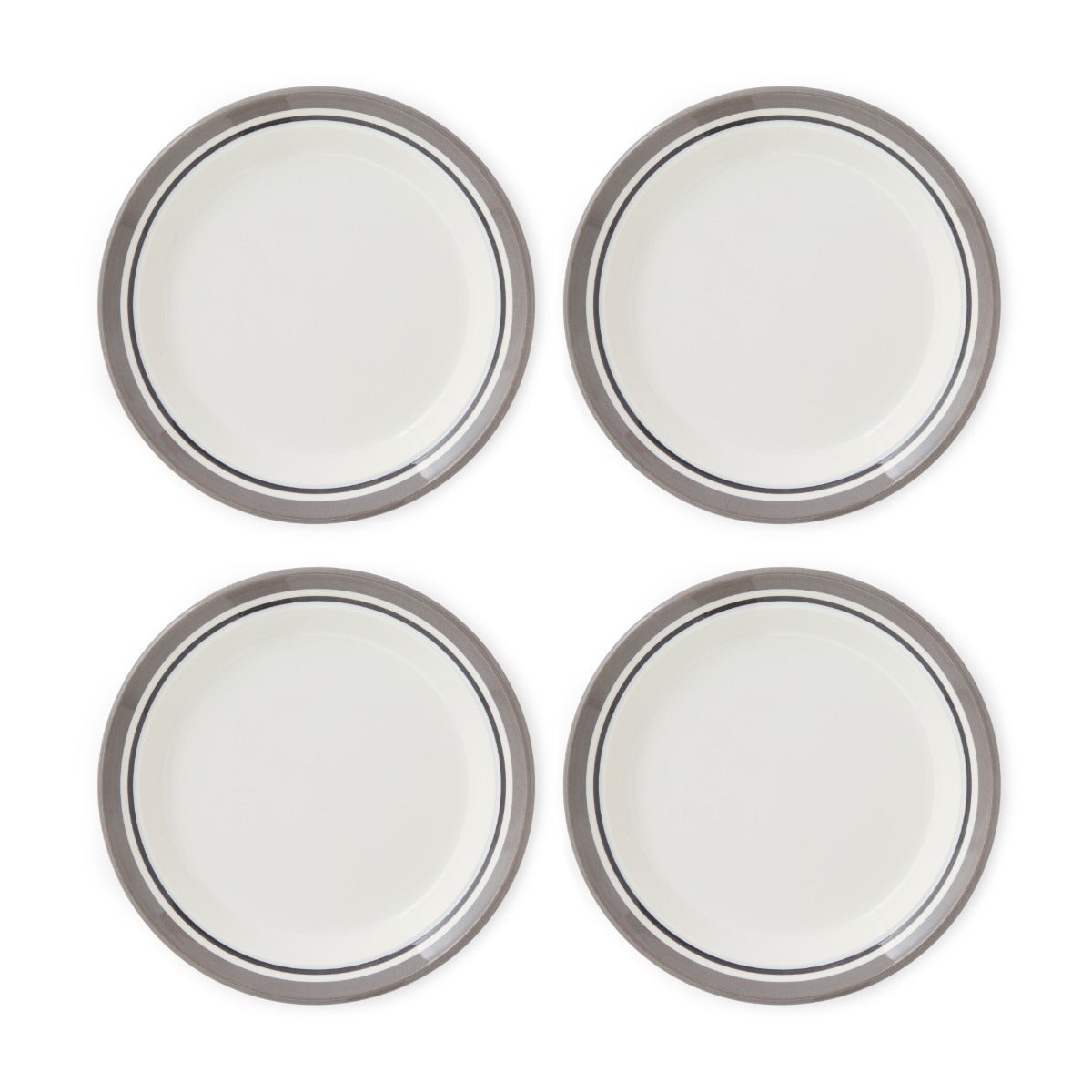 Potter's Stripe Set of 4 Side Plates, Grey