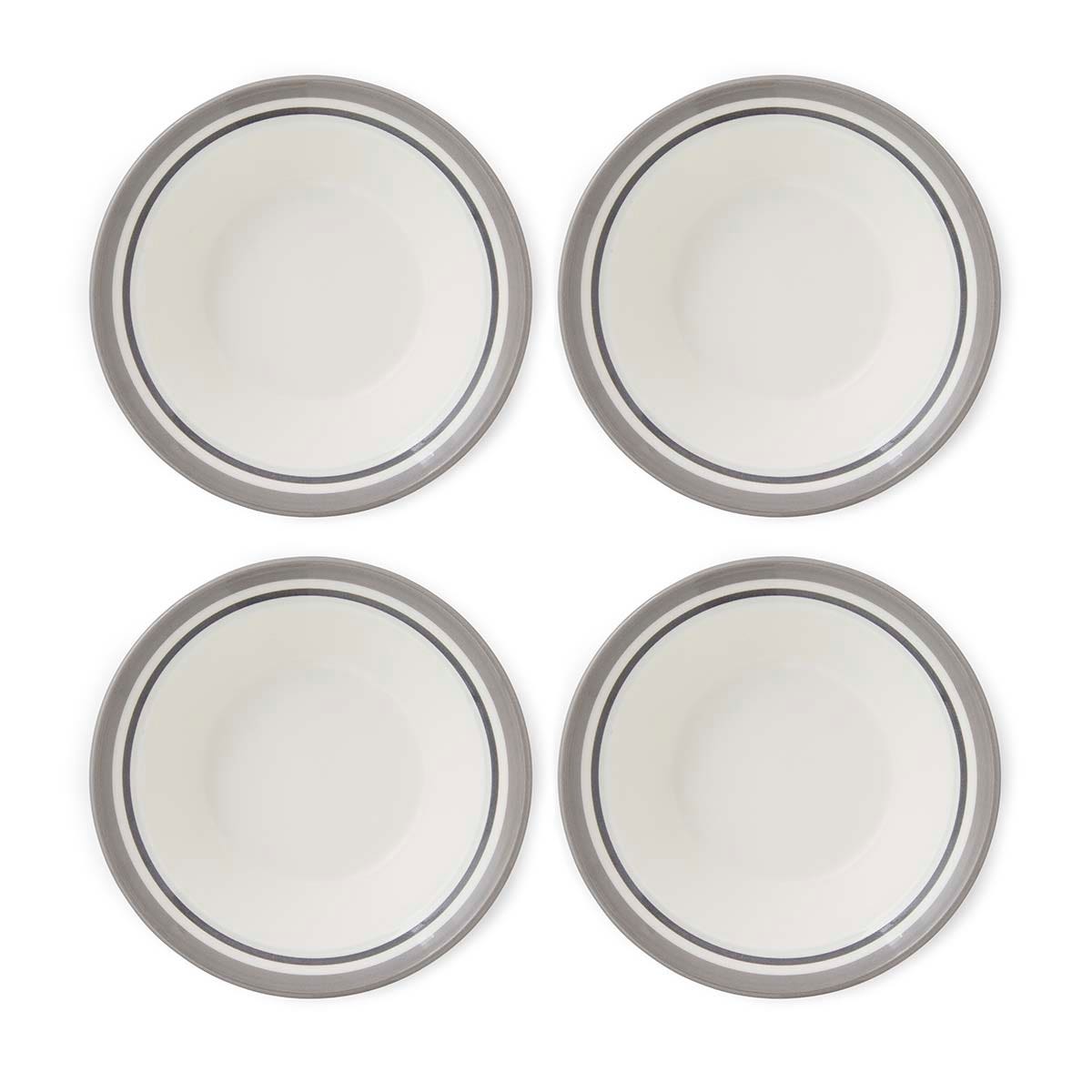 Potter's Stripe Set of 4 Oatmeal Bowls, Grey