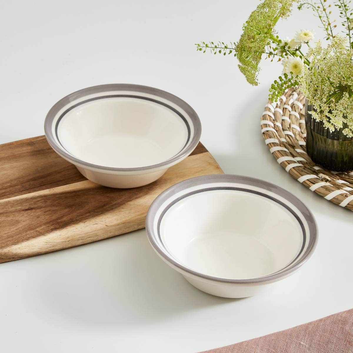 Potter's Stripe Oatmeal Bowl, Grey