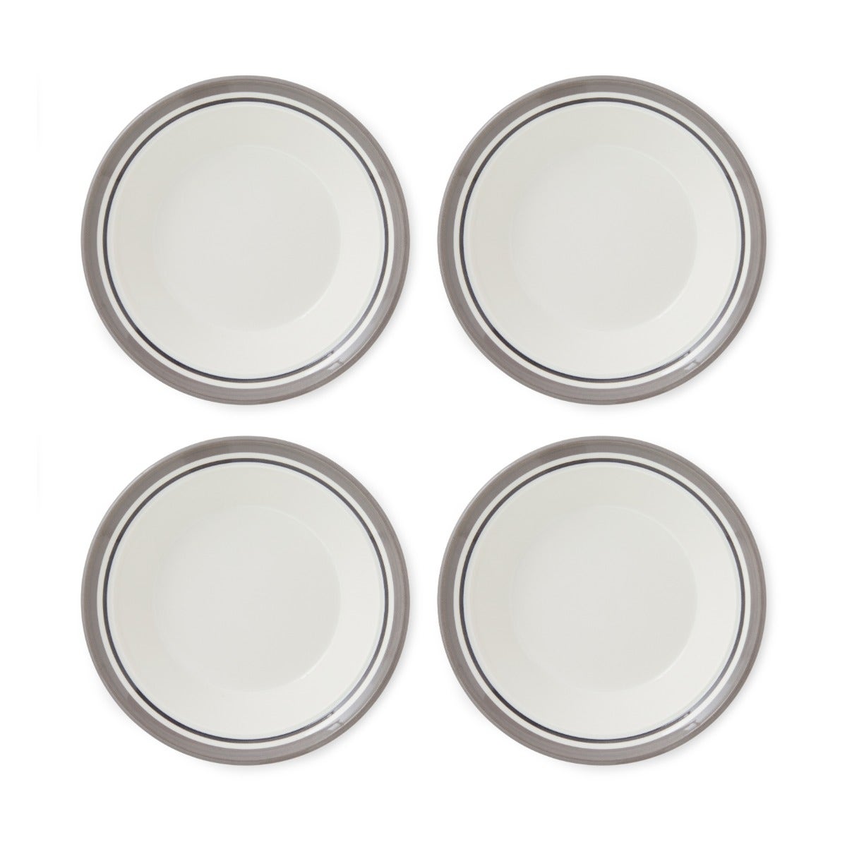 Potter's Stripe Set of 4 Soup Plates, Grey