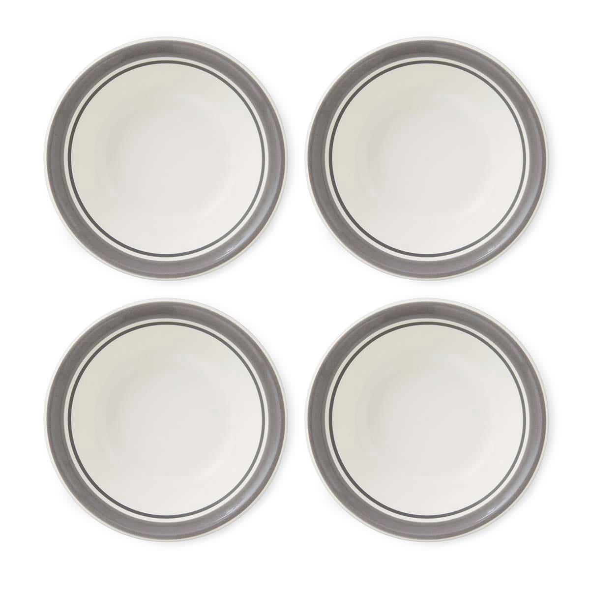 Potter's Stripe Set of 4, 13cm Bowls, Grey