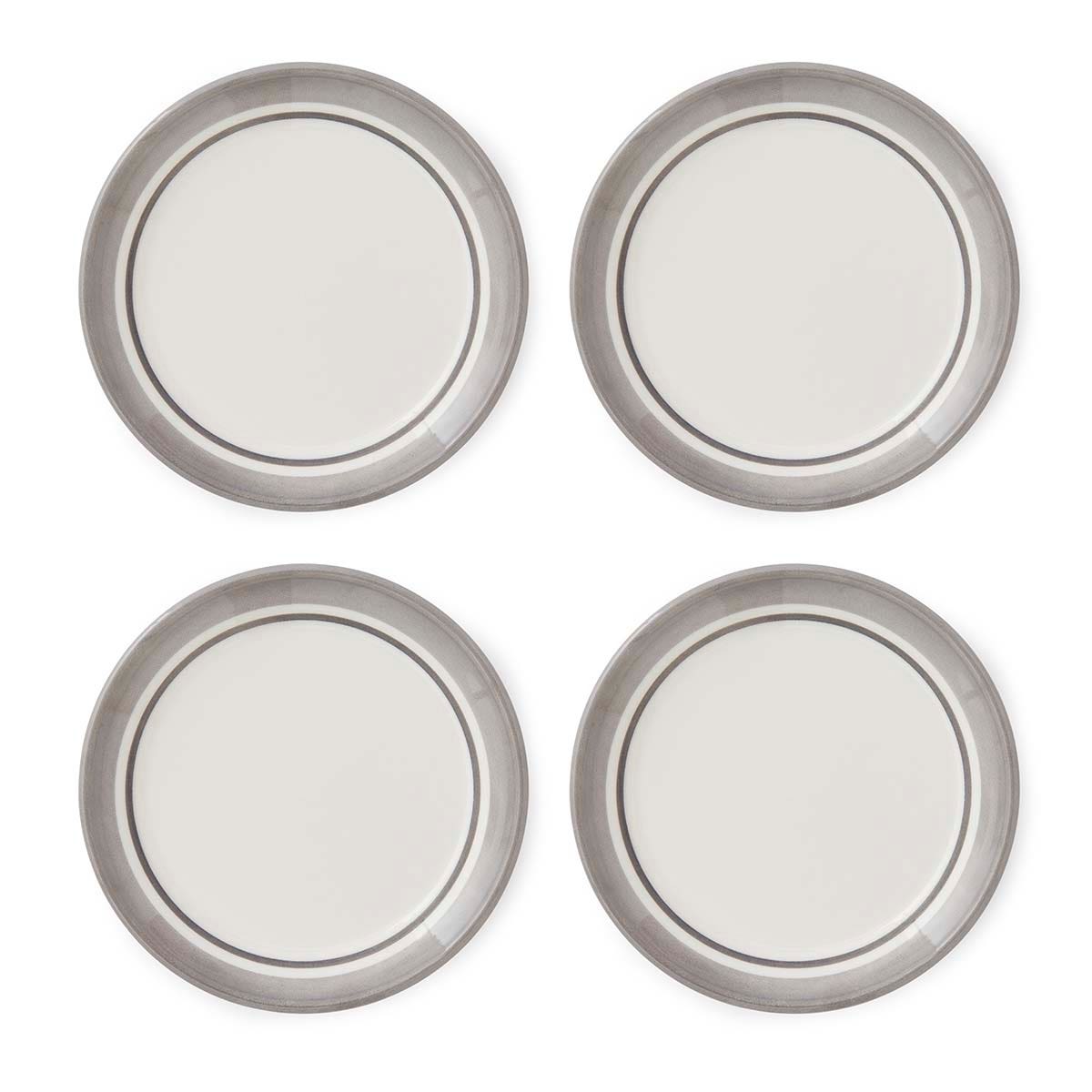 Potter's Stripe Set of 4 Bread Plates, Grey