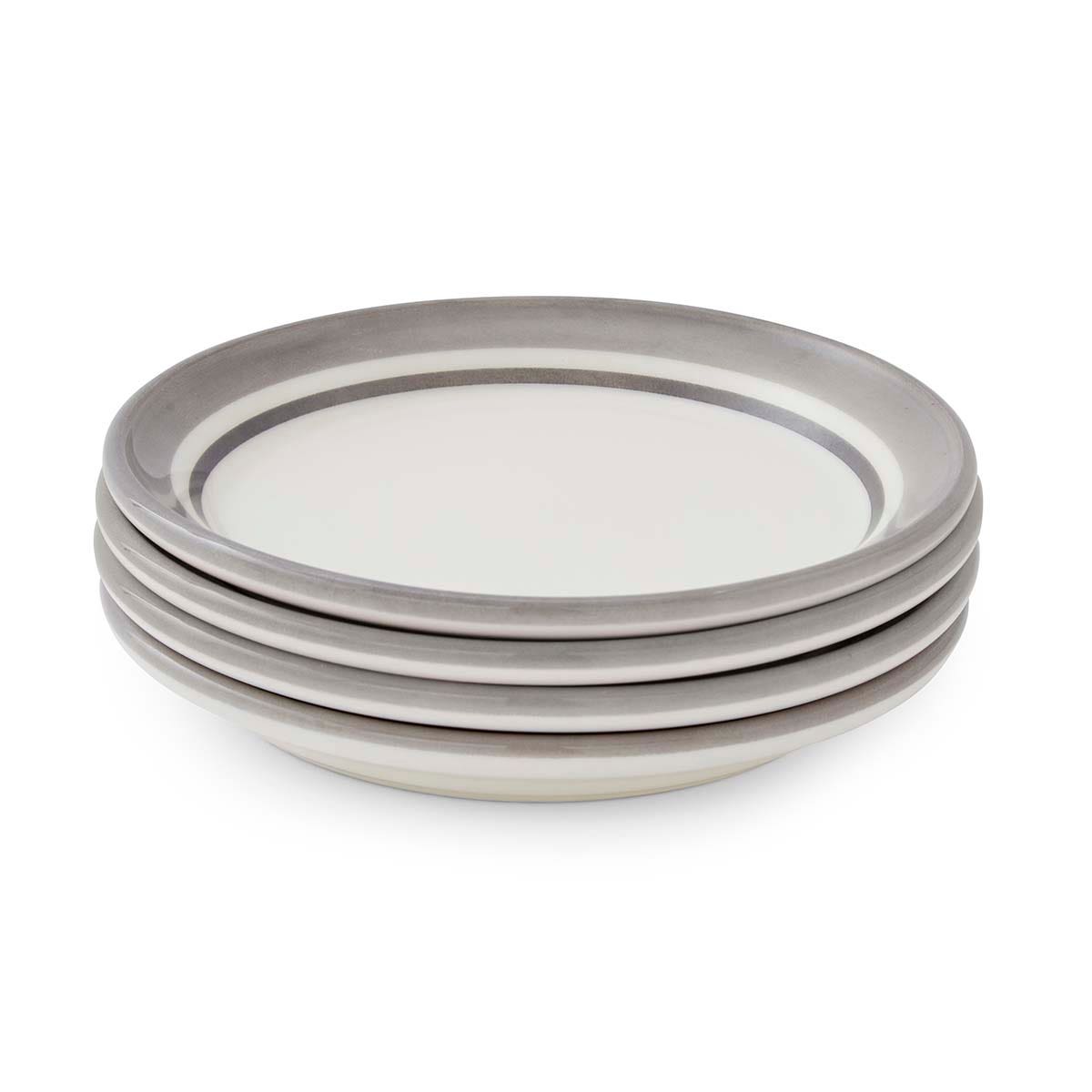 Potter's Stripe Set of 4 Bread Plates, Grey