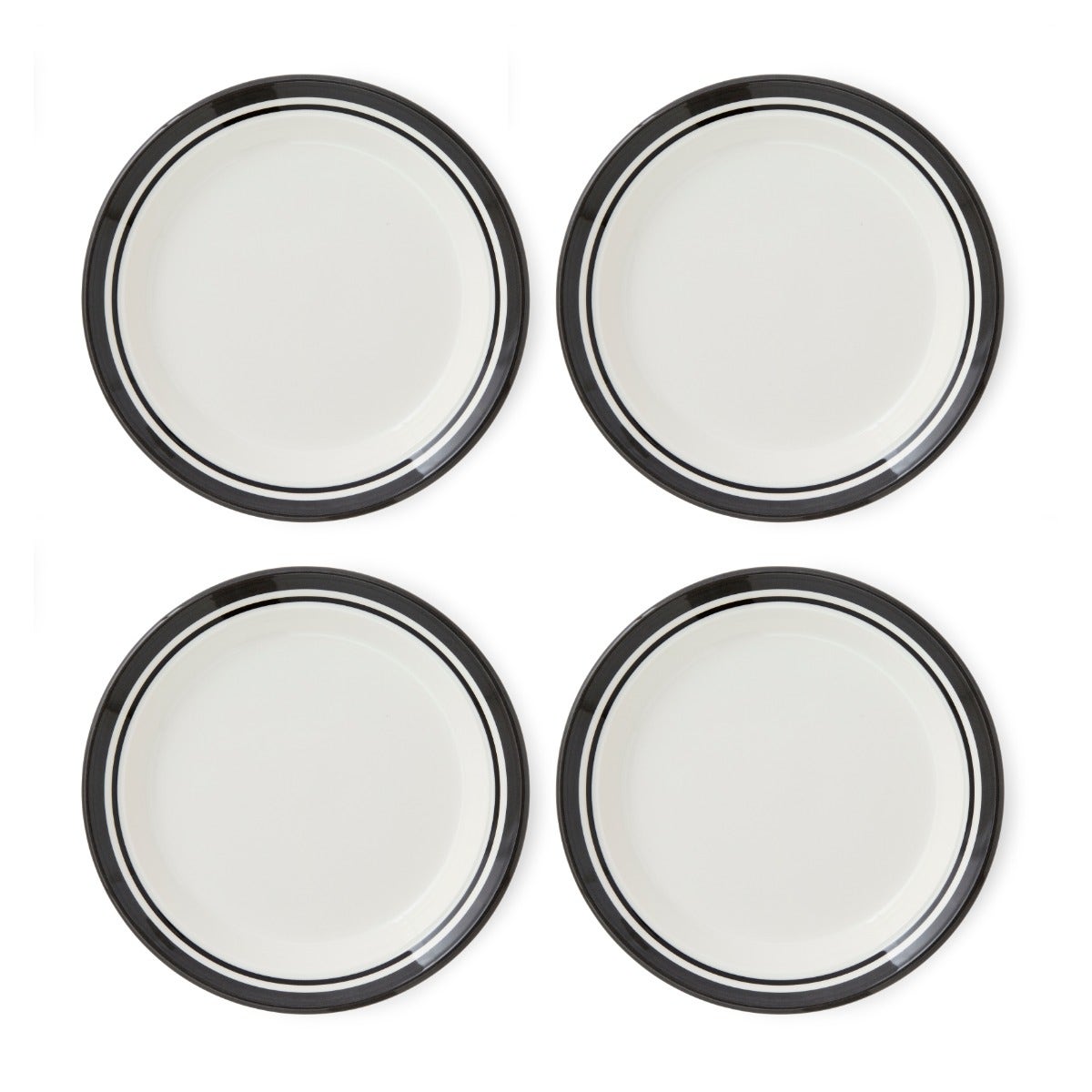 Potter's Stripe Set of 4 Side Plates, Black