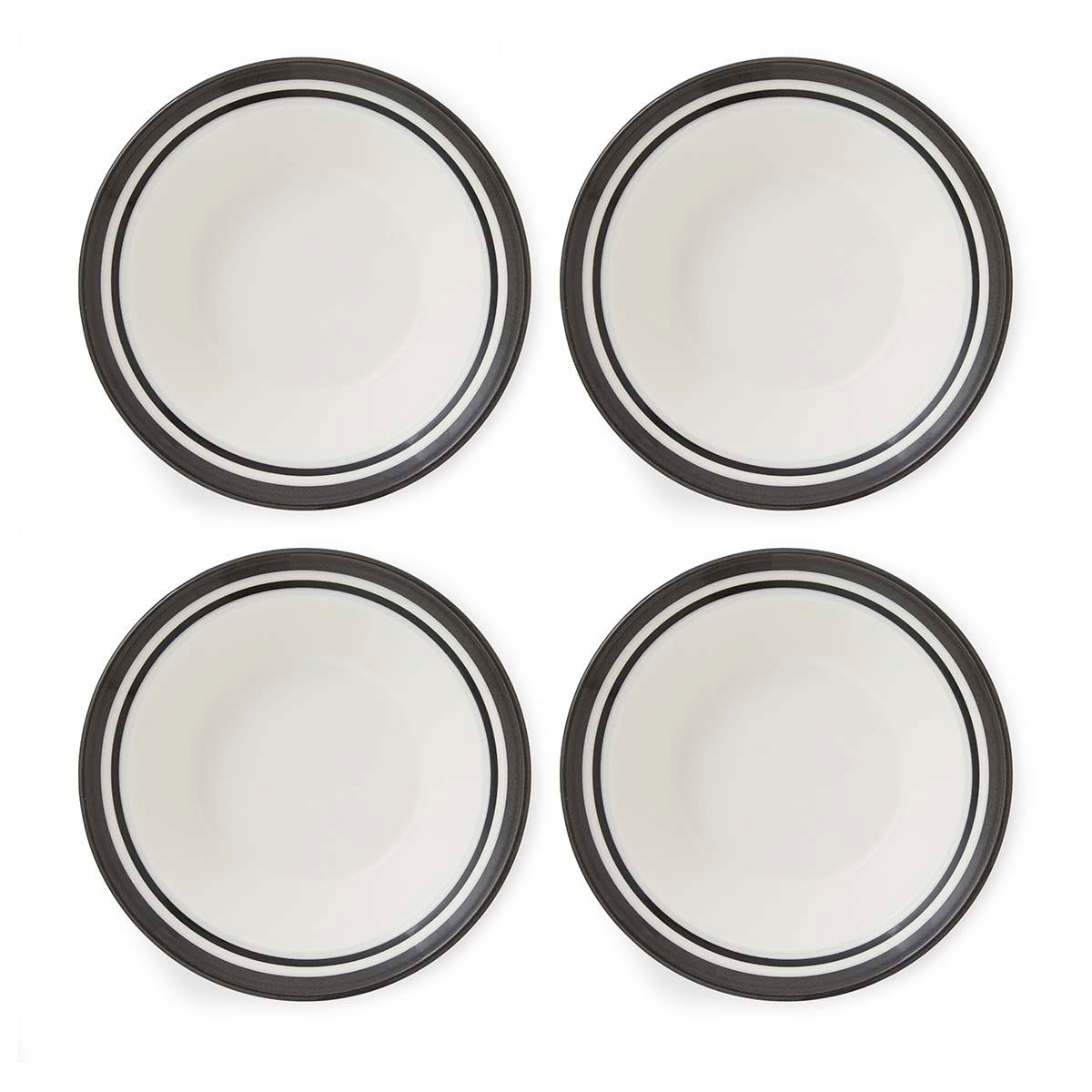 Potter's Stripe Set of 4 Oatmeal Bowls, Black