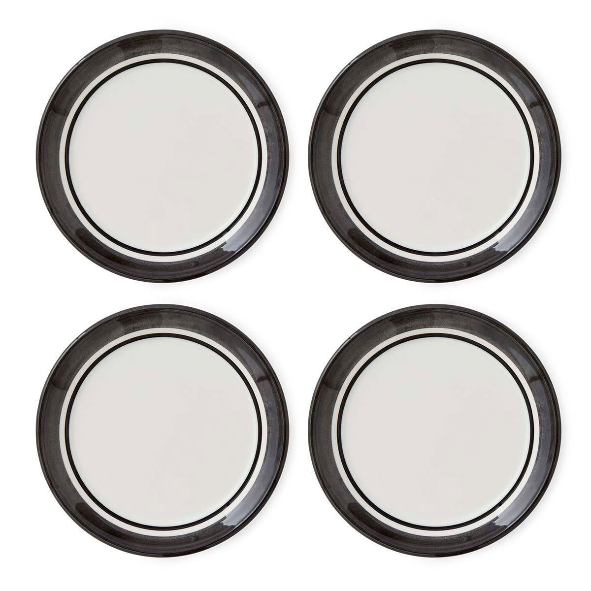 Potter's Stripe Set of 4 Bread Plates, Black
