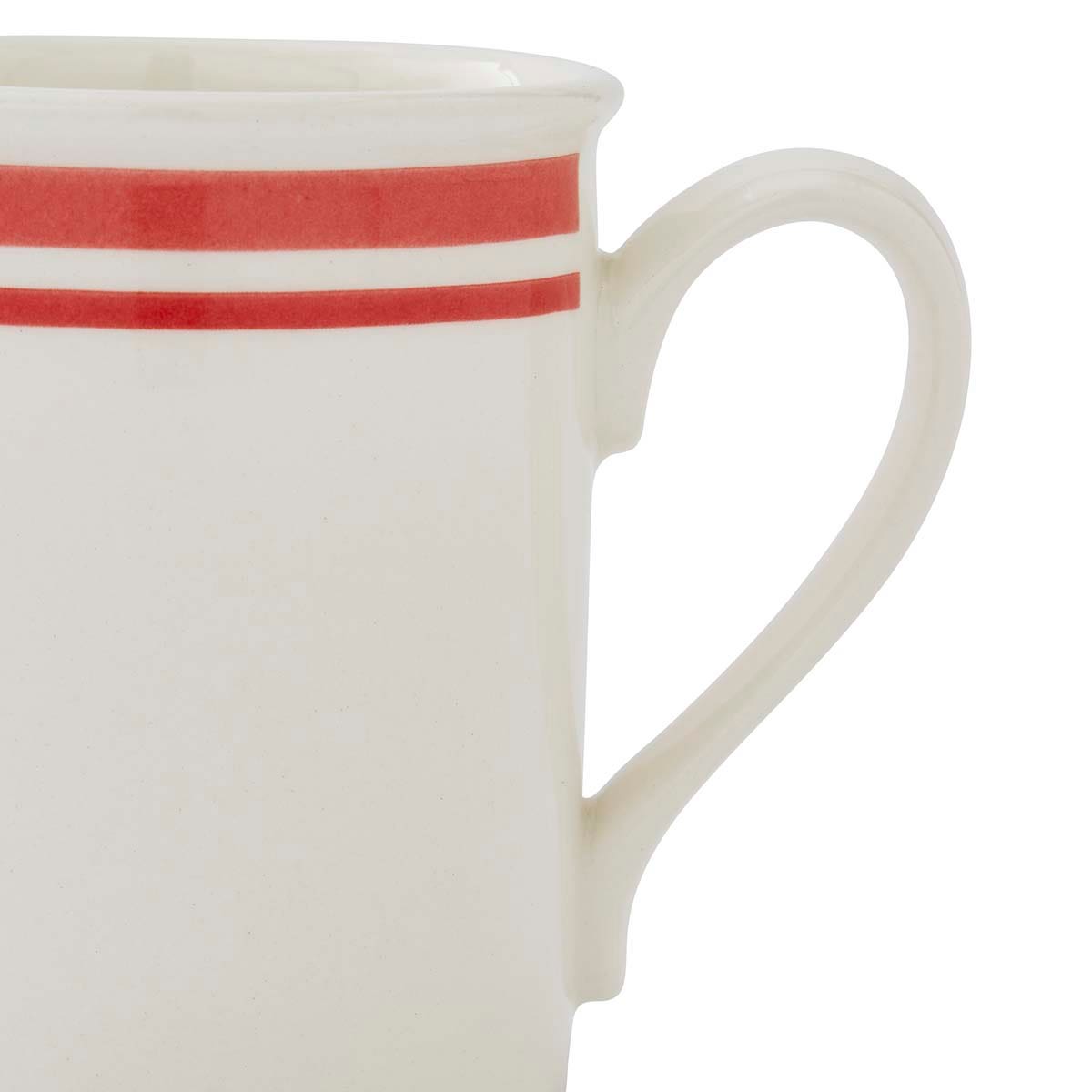 Potter's Stripe Set of 4, Breakfast Mugs, Red