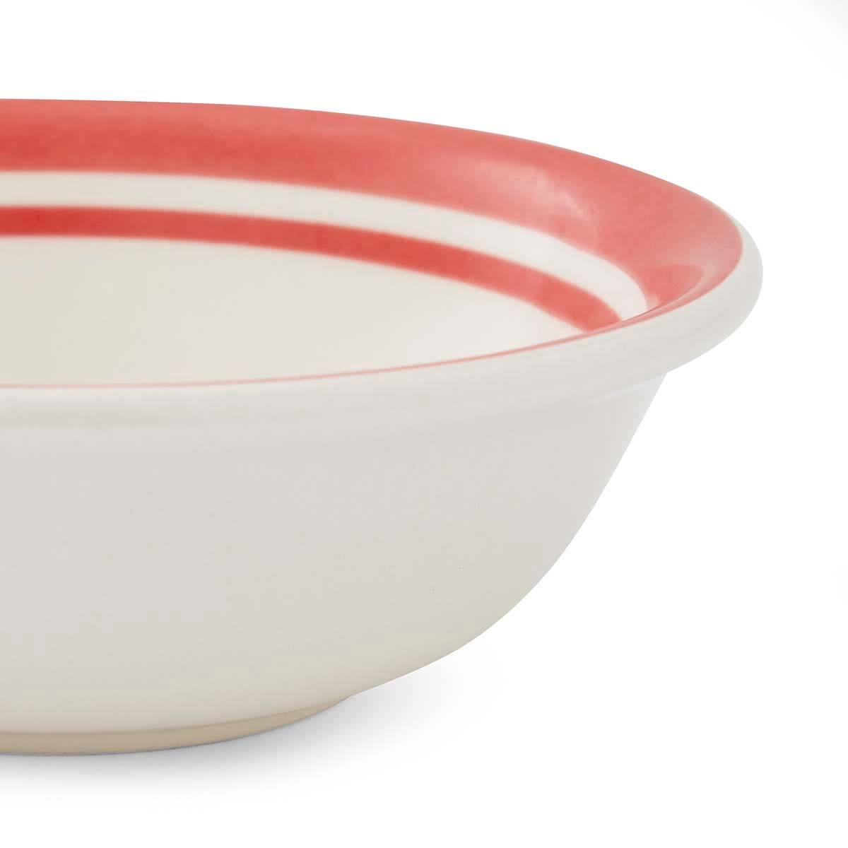 Potter's Stripe Set of 4, 13cm Bowls, Red
