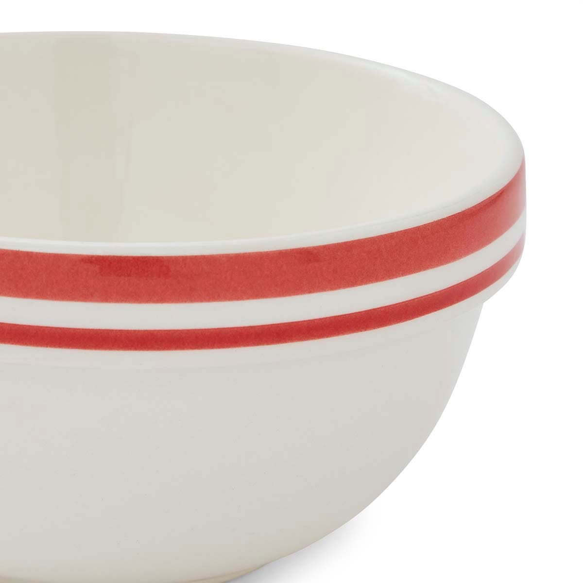 Potter's Stripe Set of 4, 5 Inch Stacking Bowls, Red