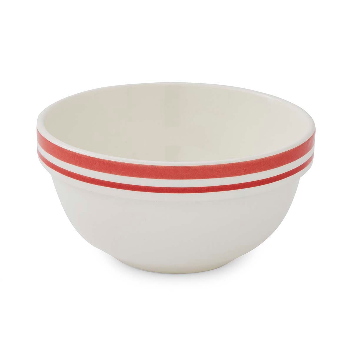 Potter's Stripe Set of 4, 5.5 Inch Stacking Bowls, Red