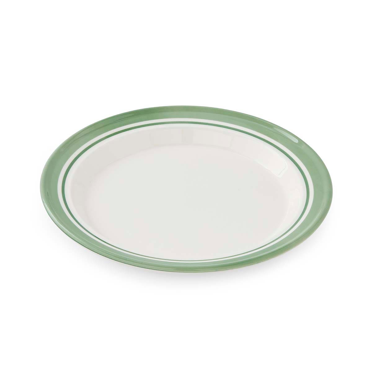 Potter's Stripe Set of 4 Dinner Plates, Green