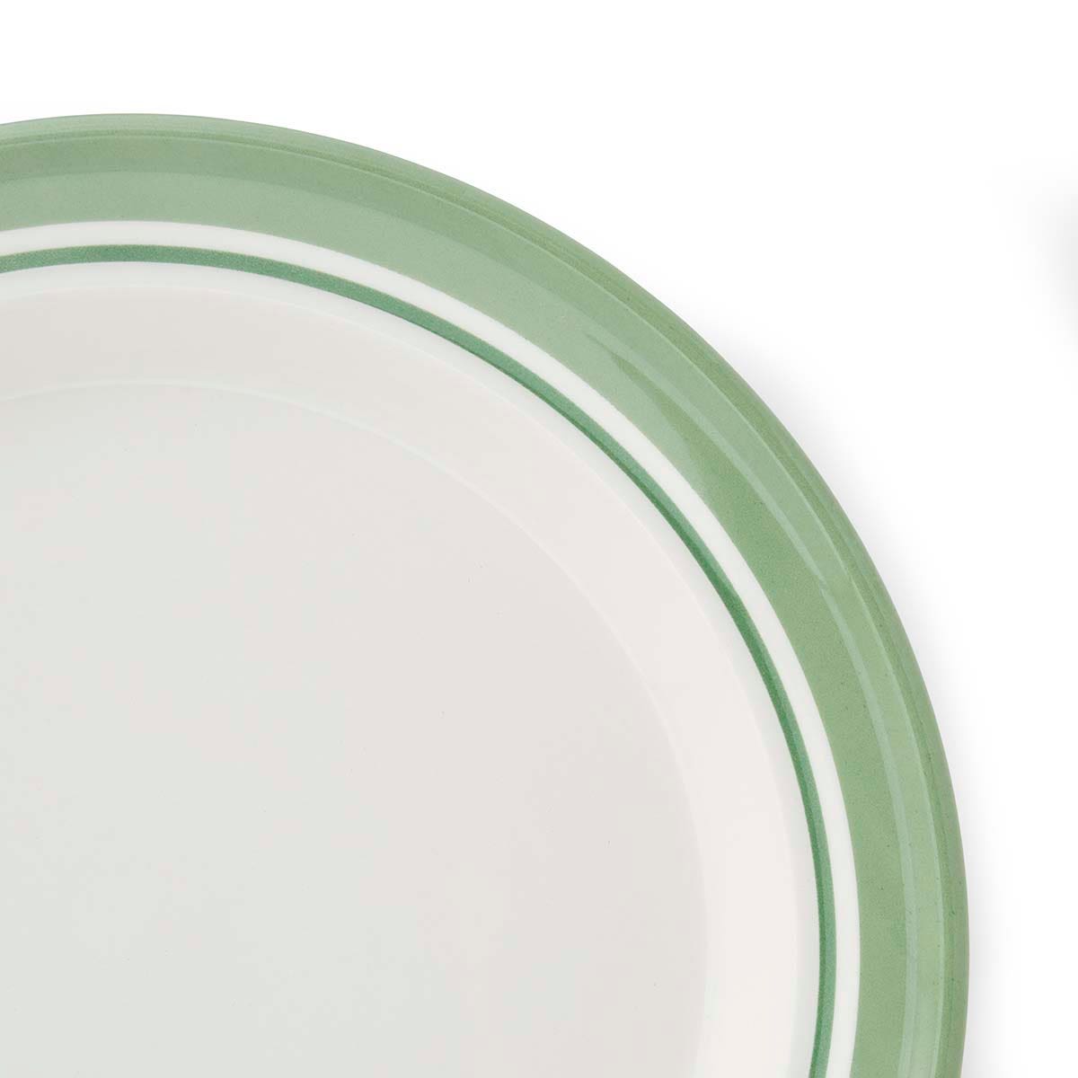 Potter's Stripe Set of 4 Dinner Plates, Green