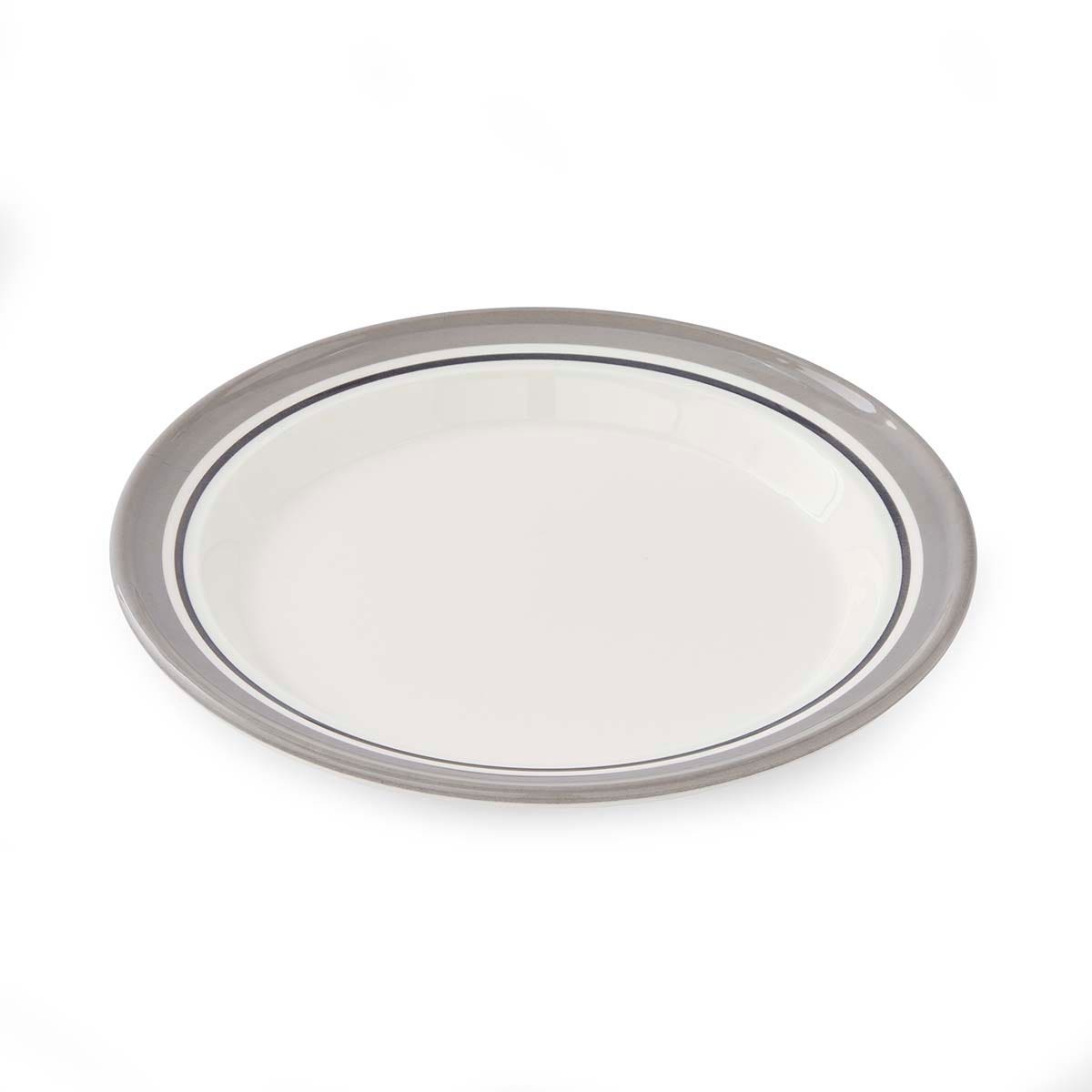 Potter's Stripe Set of 4 Dinner Plates, Grey