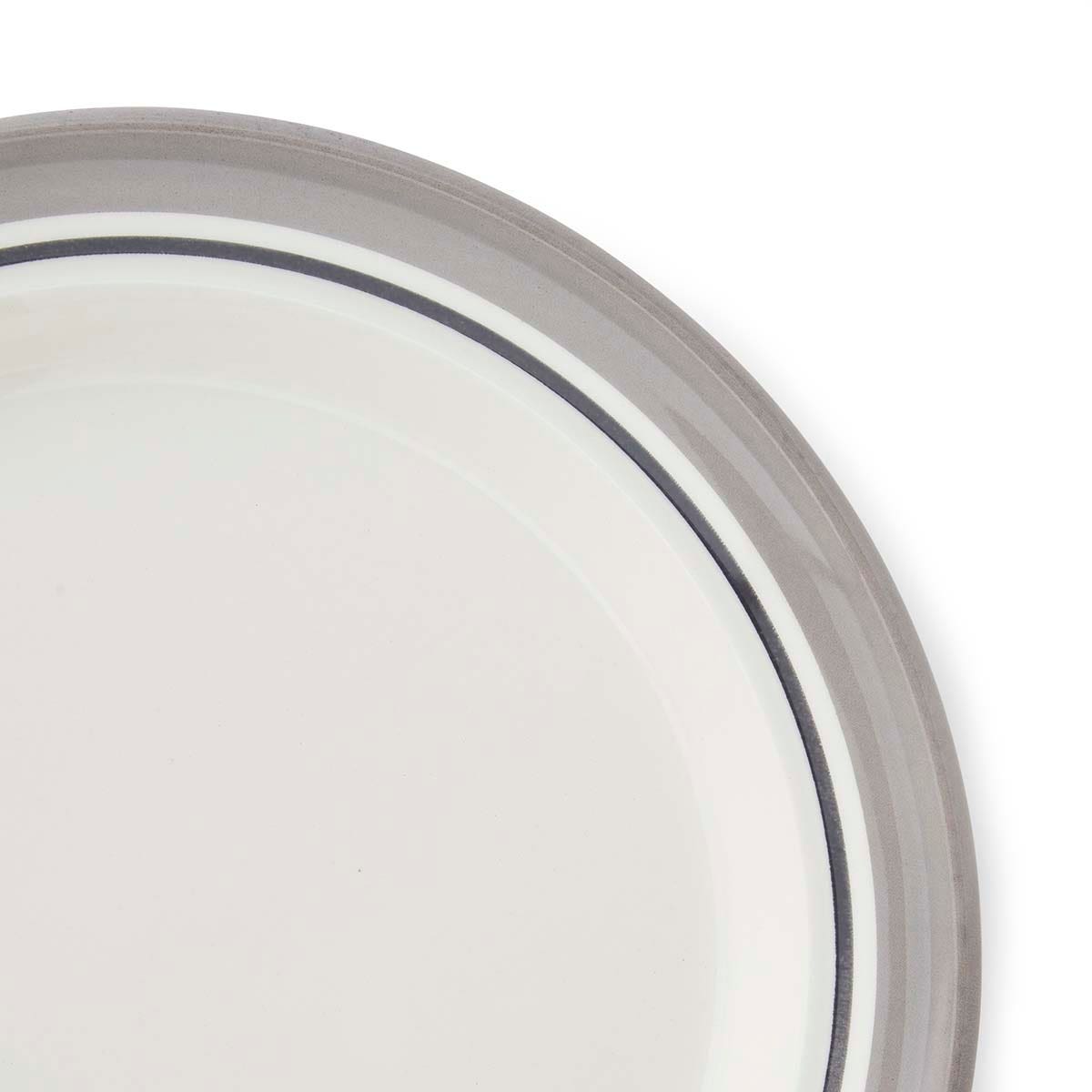 Potter's Stripe Set of 4 Dinner Plates, Grey