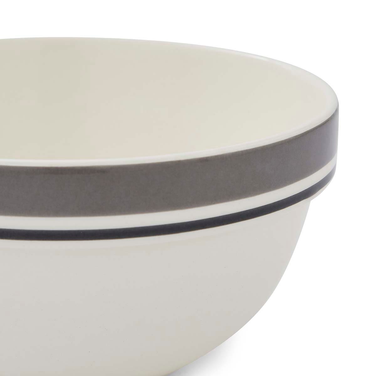 Potter's Stripe Set of 4, 5.5 Inch Stacking Bowls, Grey