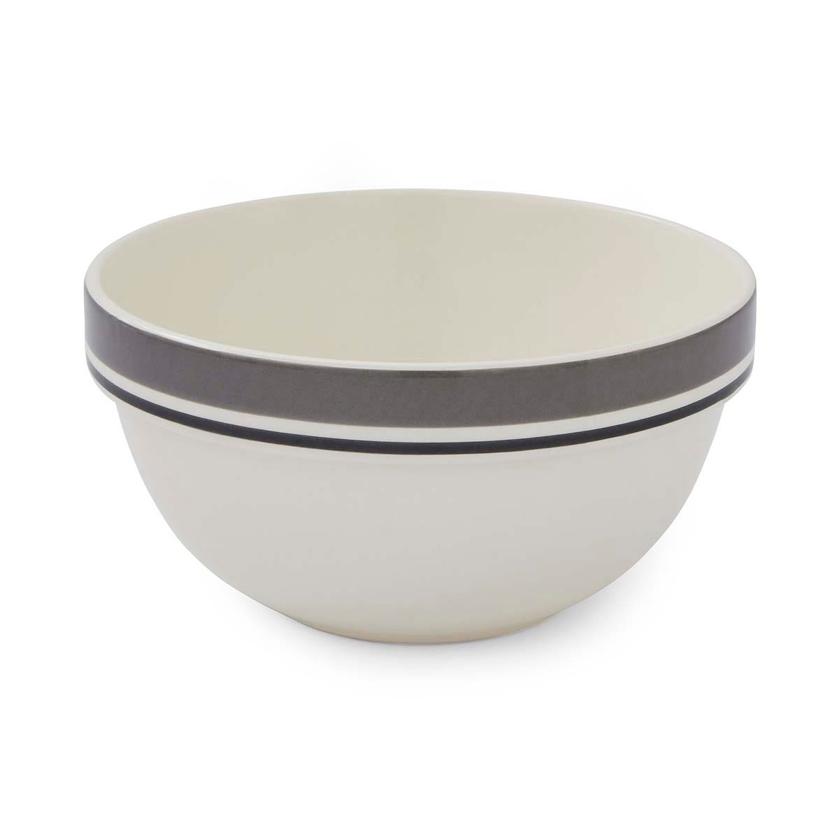 Potter's Stripe Set of 4, 5 Inch Stacking Bowls, Grey