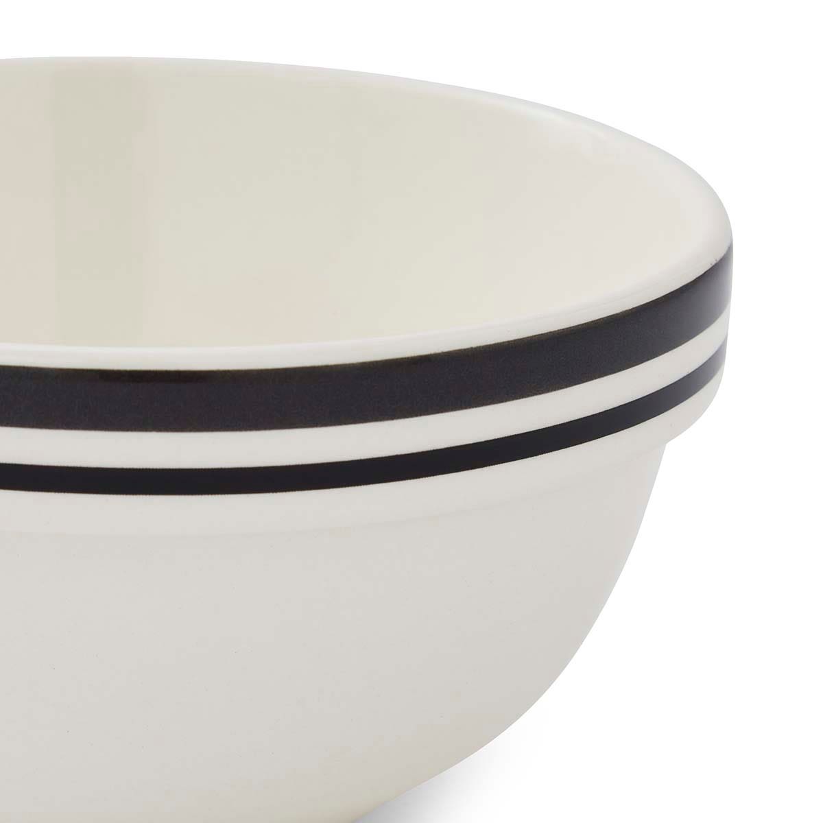 Potter's Stripe Set of 4, 5.5 Inch Stacking Bowls, Black