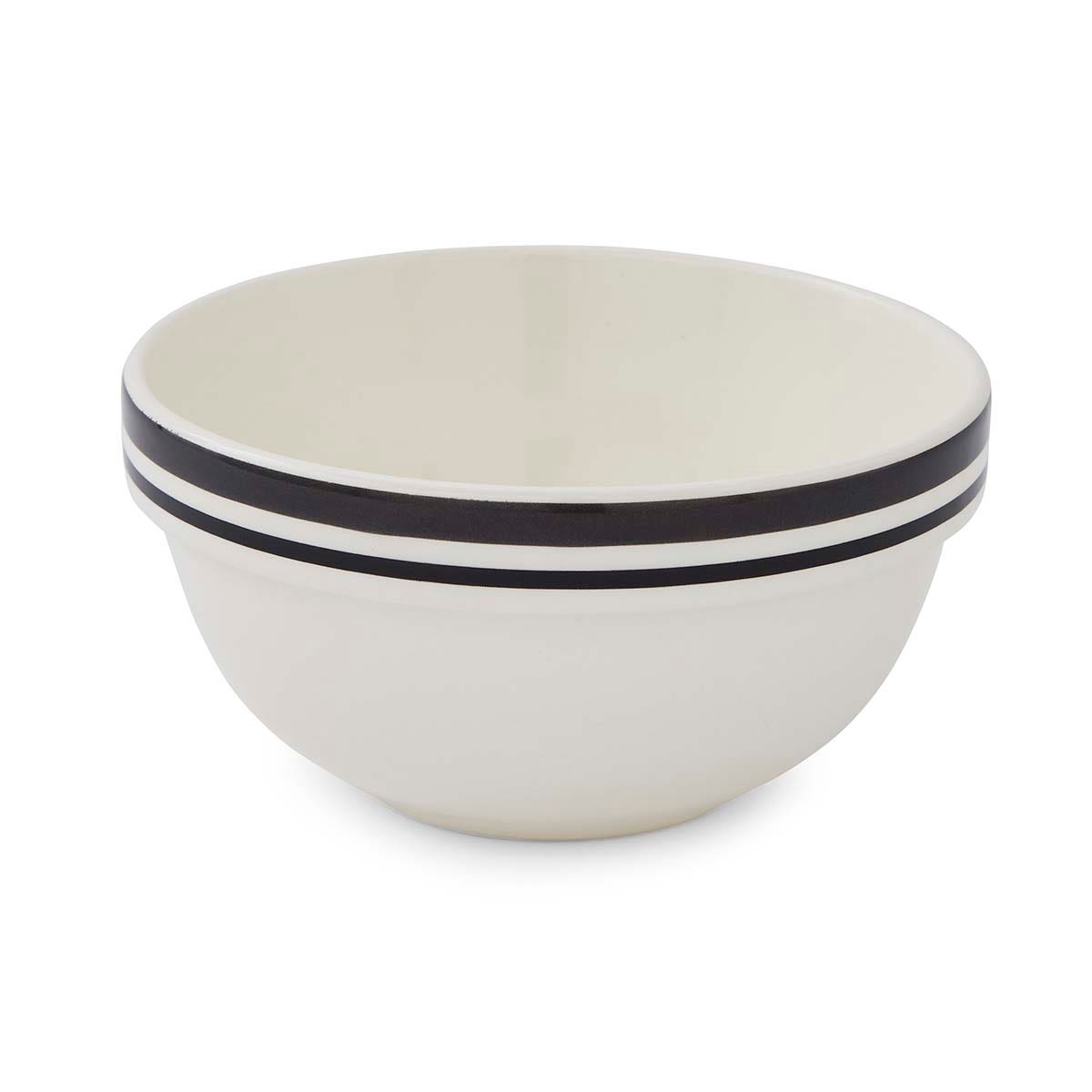 Potter's Stripe Set of 4, 5.5 Inch Stacking Bowls, Black