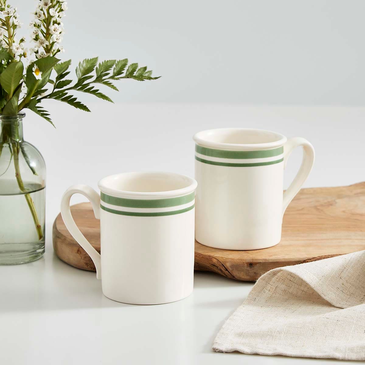 Potter's Stripe Breakfast Mug, Green