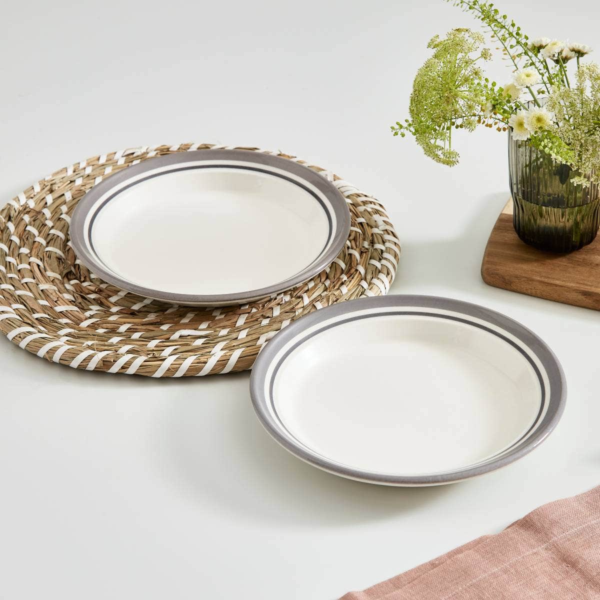 Potter's Stripe Side Plate, Grey