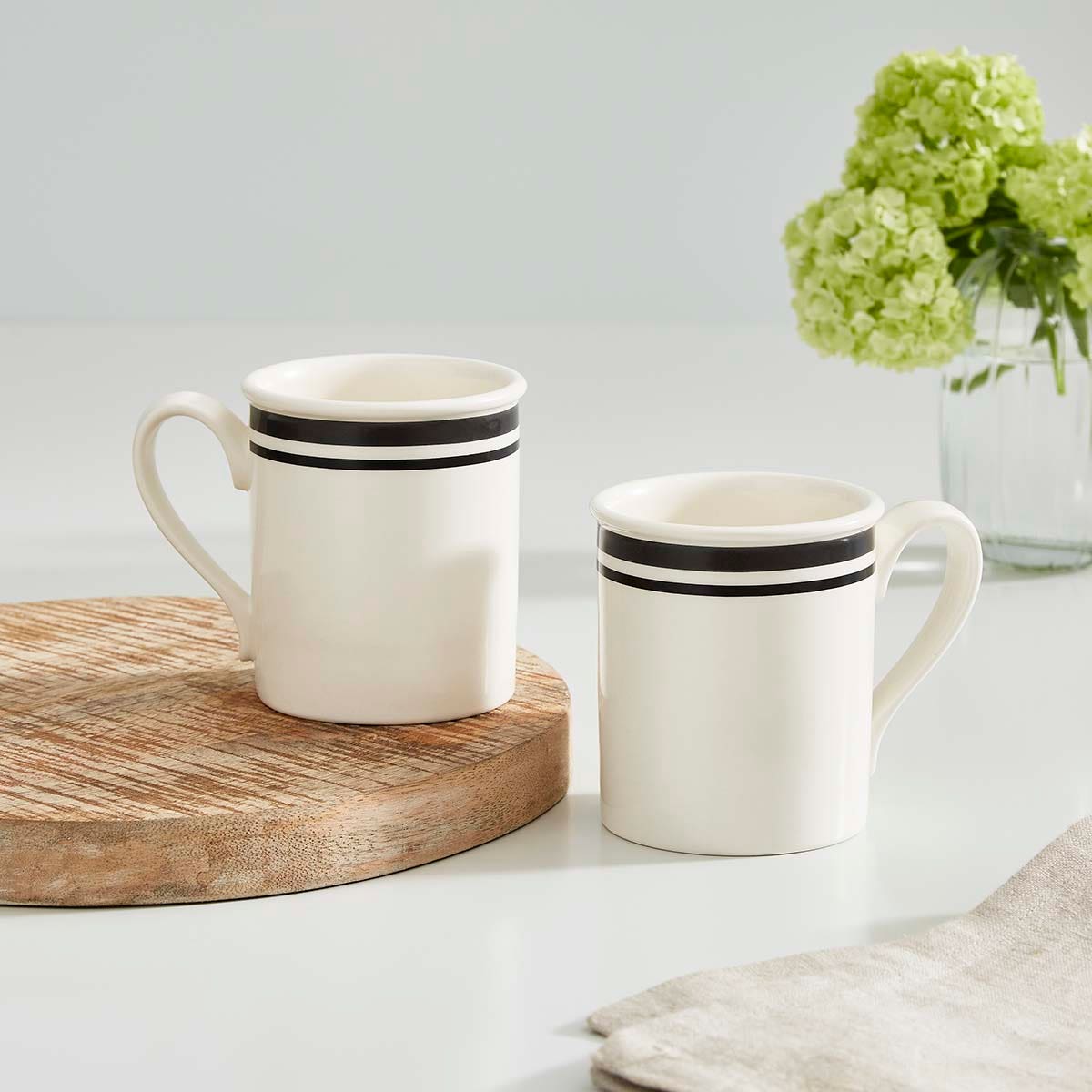 Potter's Stripe Breakfast Mug, Black