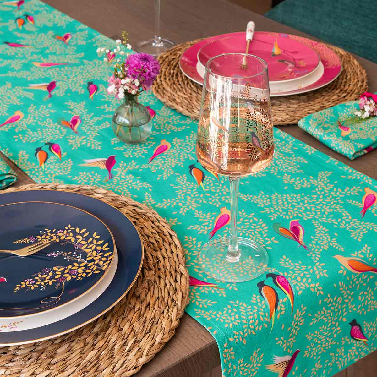 Sara Miller Chelsea Table Runner, Green