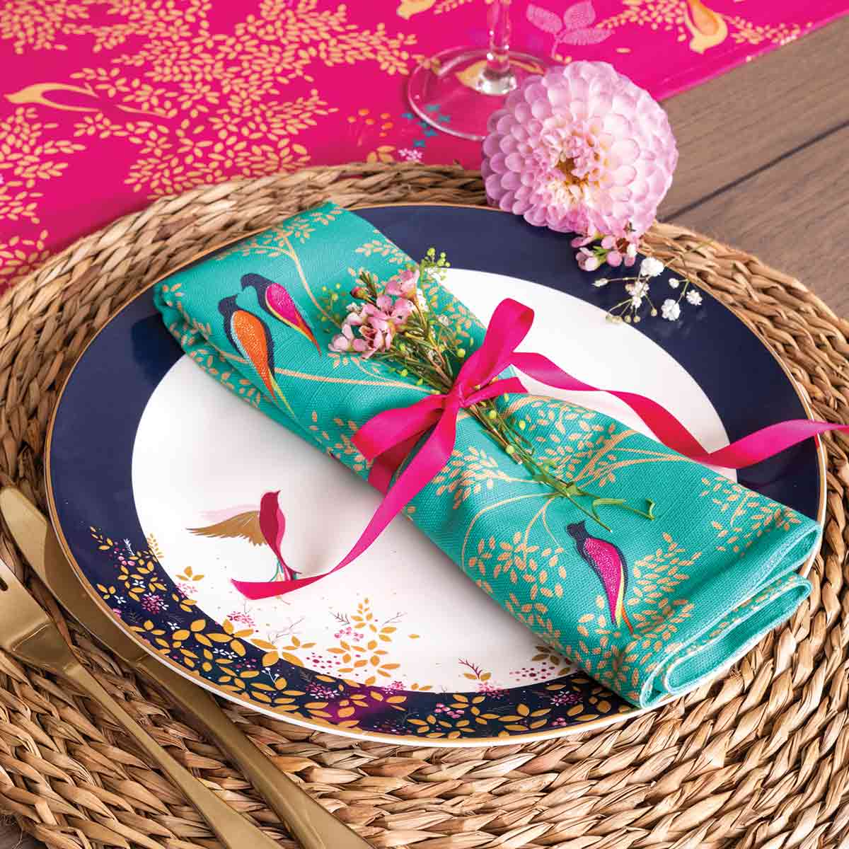 Sara Miller Chelsea, Set of 2 Napkins, Green