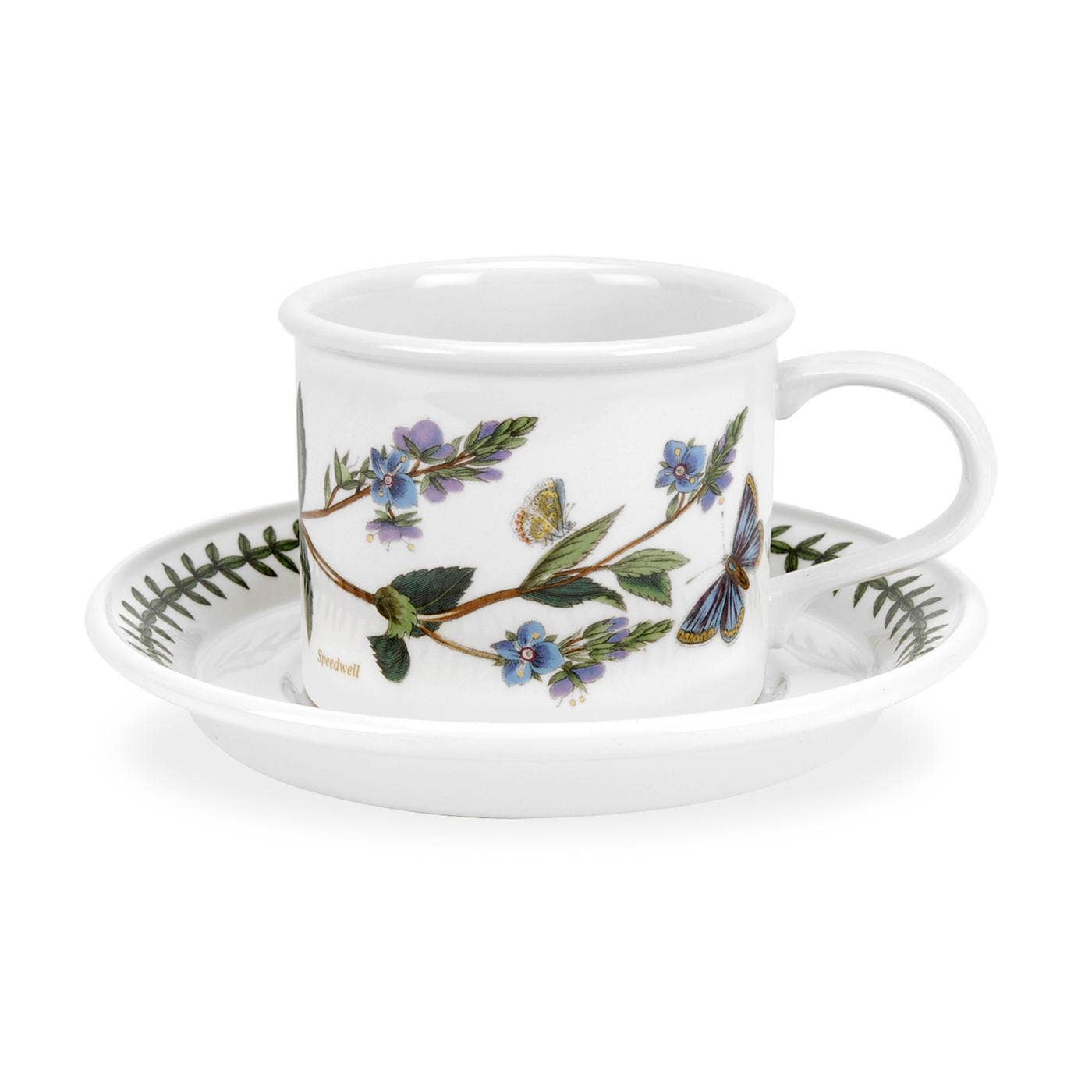 Portmeirion Botanic Garden Mocha Coffee Cup and Saucer Speedwell