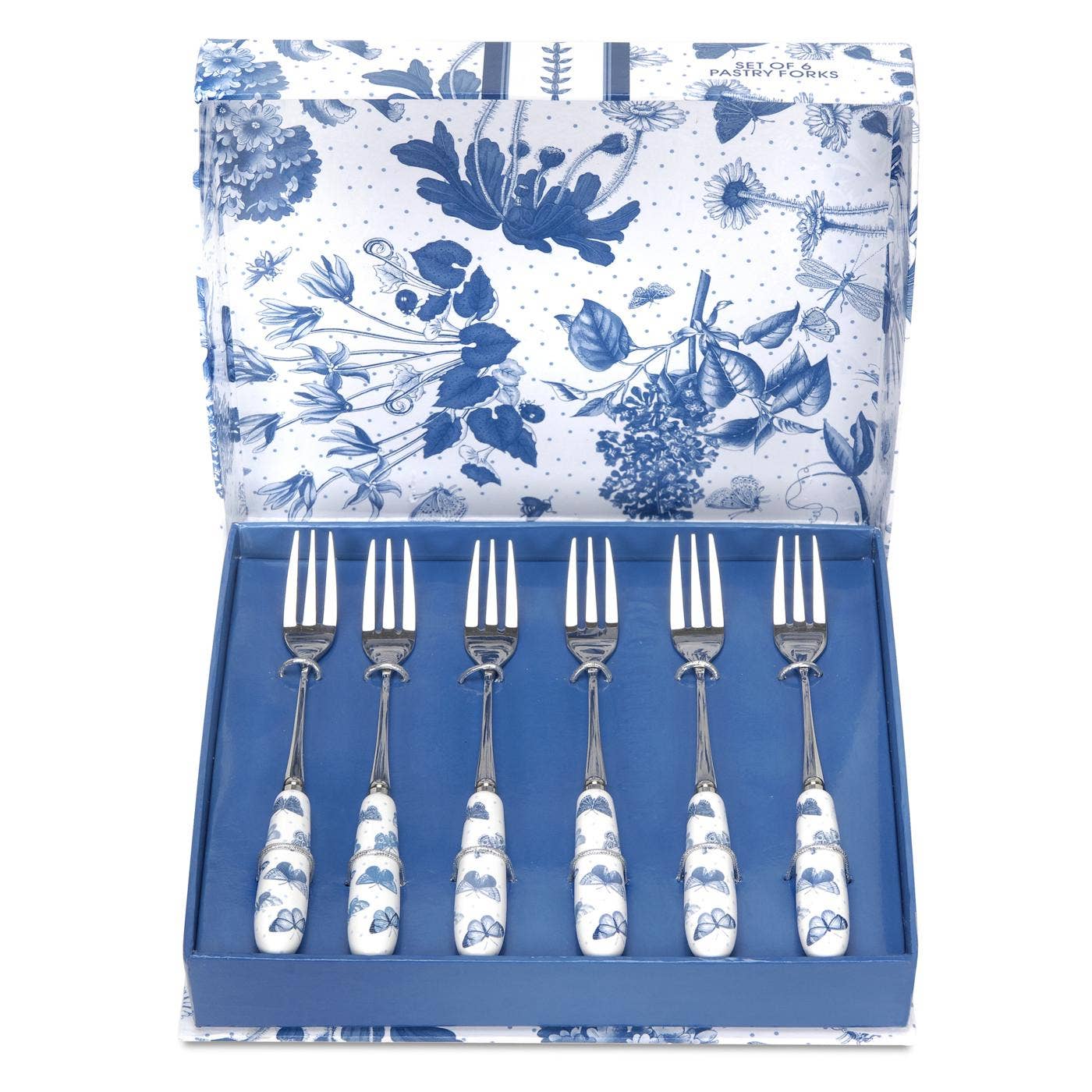 Portmeirion Botanic Blue Pastry Forks Set of 6