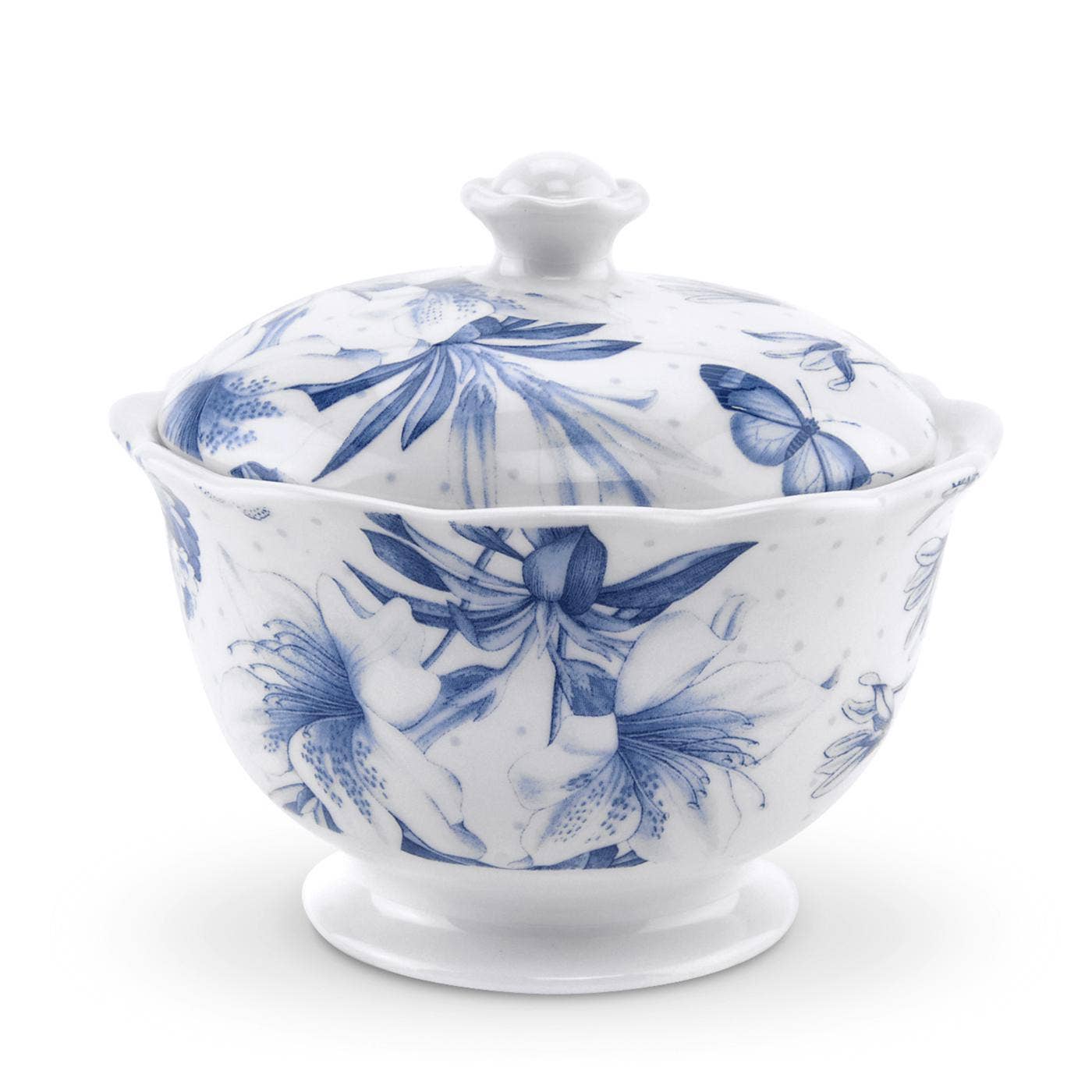 Portmeirion Botanic Blue Covered Sugar Bowl