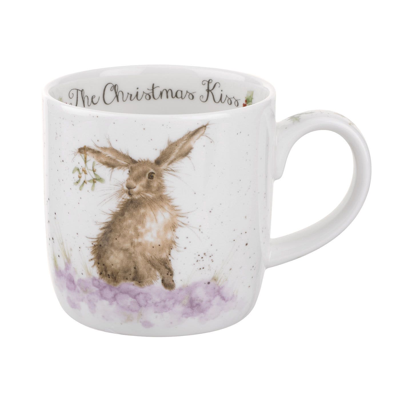 Royal Worcester Wrendale Designs The Christmas Kiss Hare Fine Bone China Mug