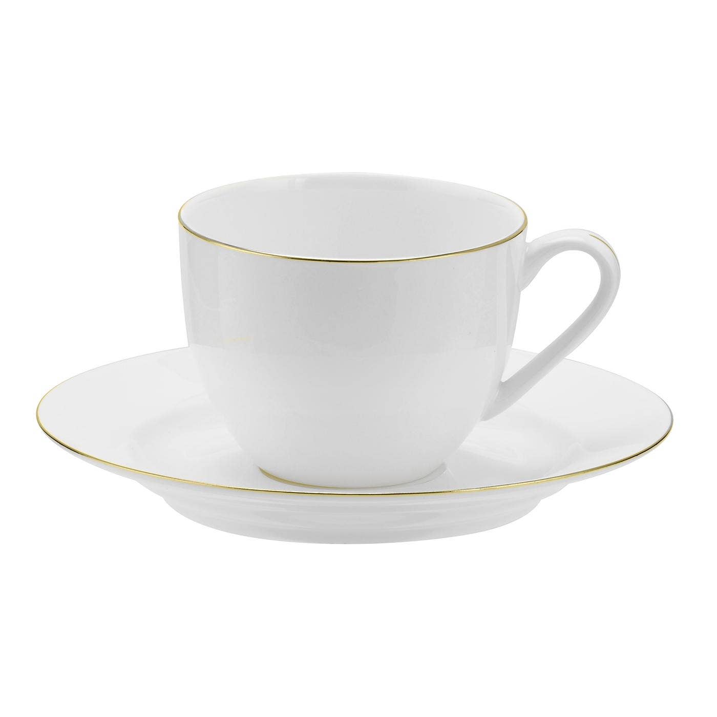 Royal Worcester Serendipity Gold Teacup and Saucer Set of 4