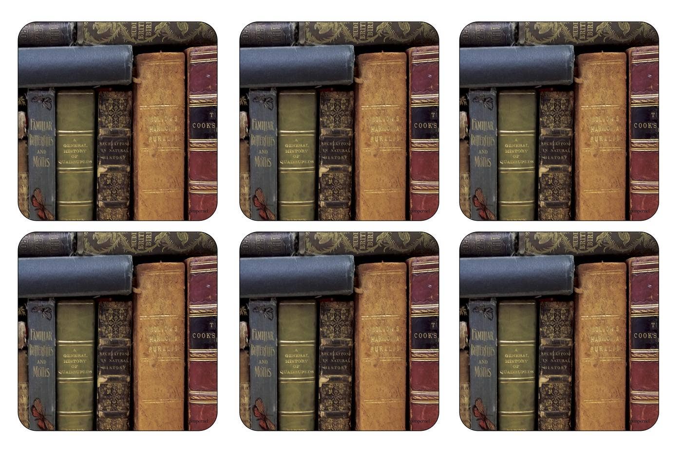 Pimpernel Archive Books Coasters Set of 6 