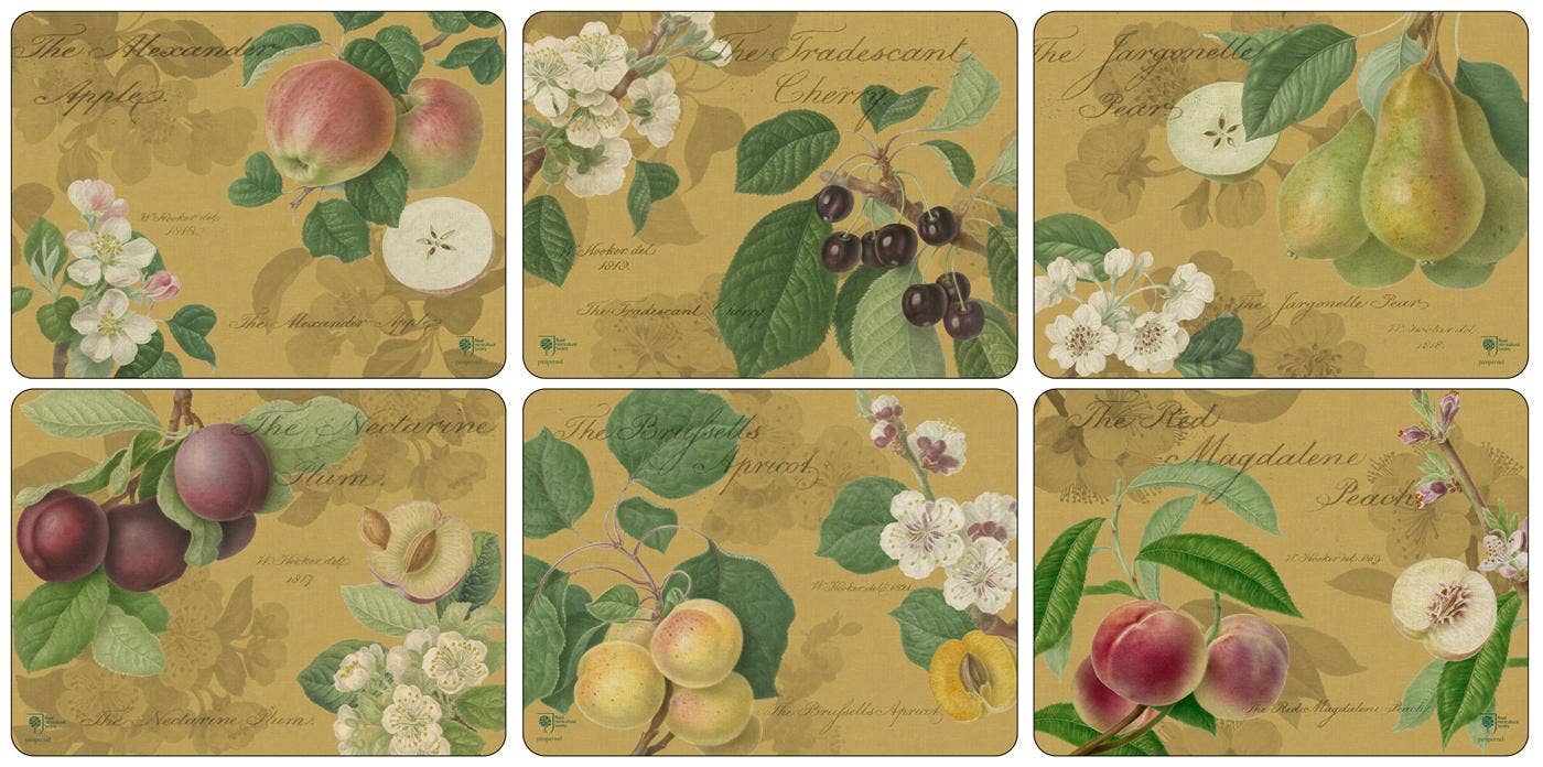 Pimpernel Hooker's Fruit Gold Placemats Set of 6