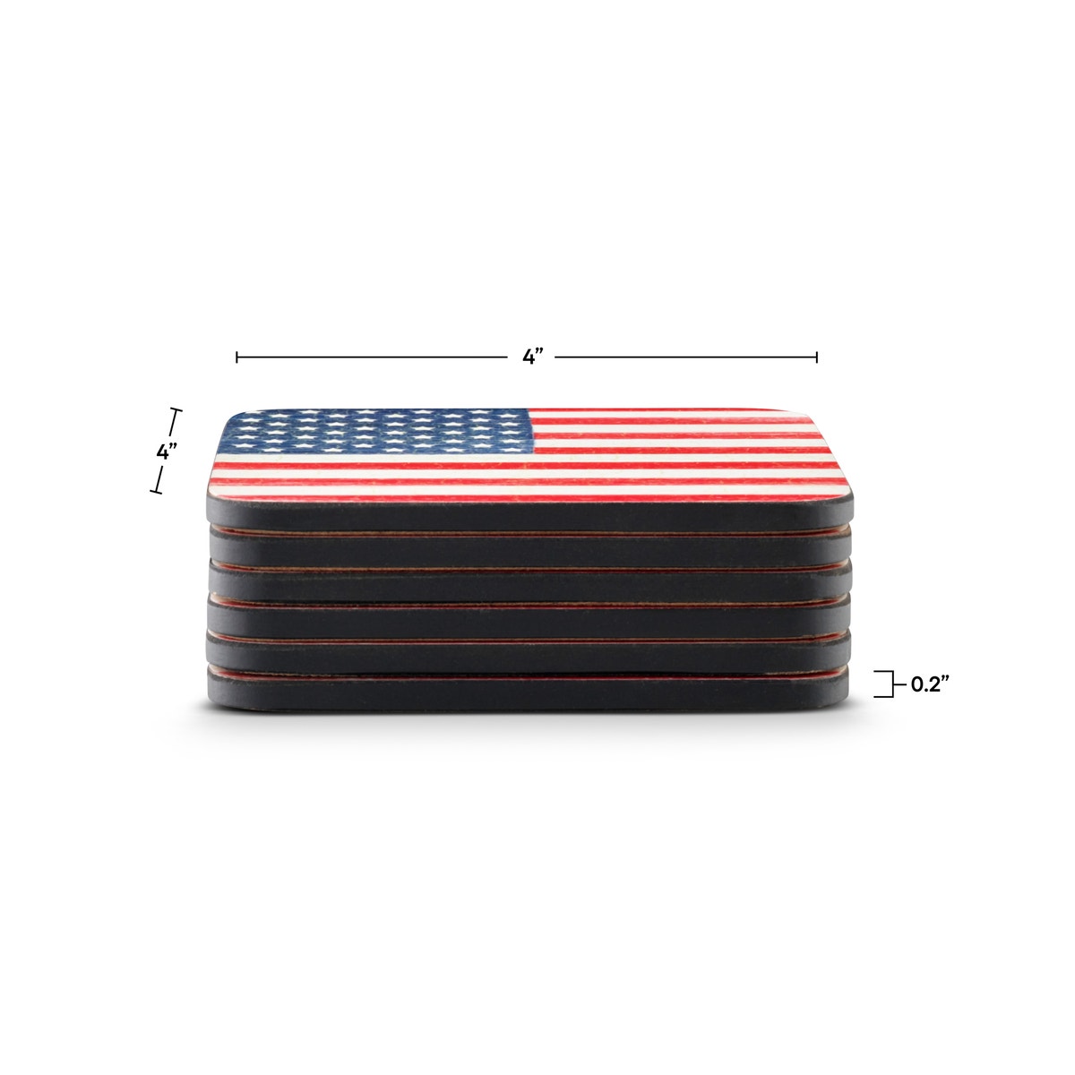 Pimpernel American Flag Set of 6 Coasters