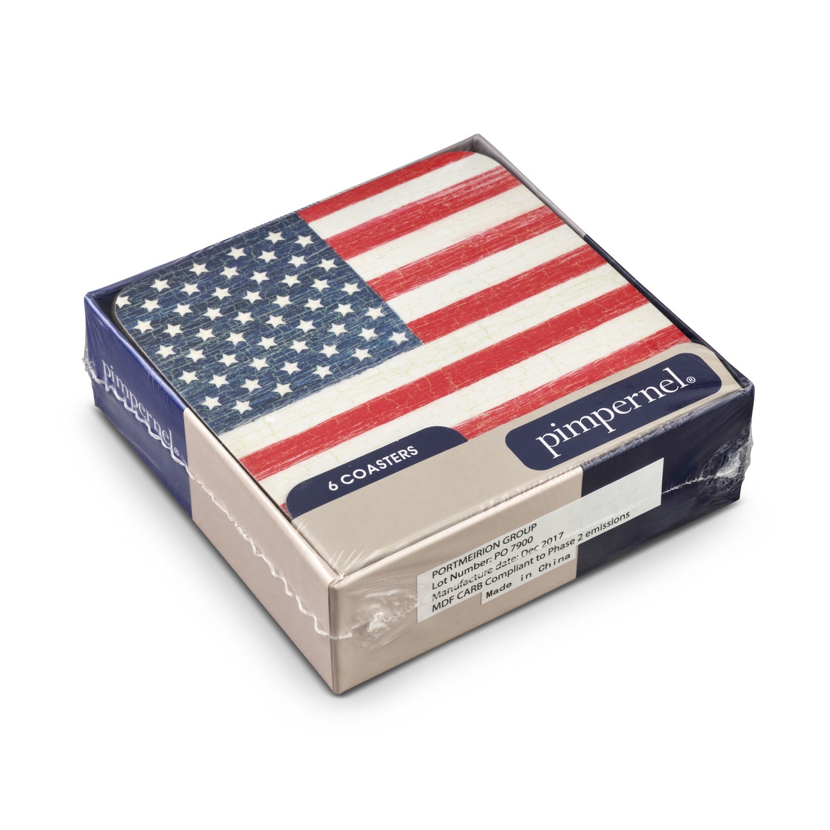 Pimpernel American Flag Set of 6 Coasters