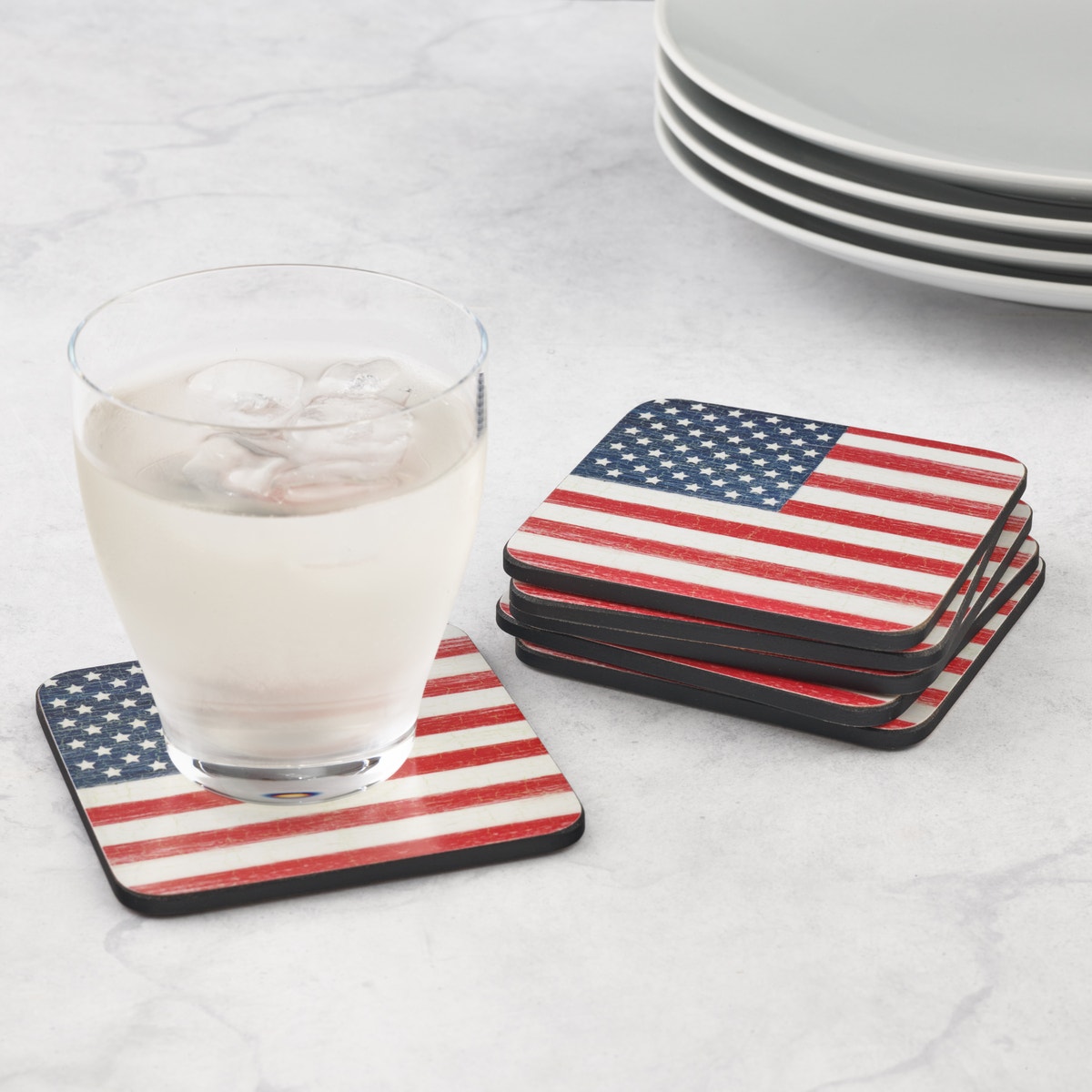 Pimpernel American Flag Set of 6 Coasters