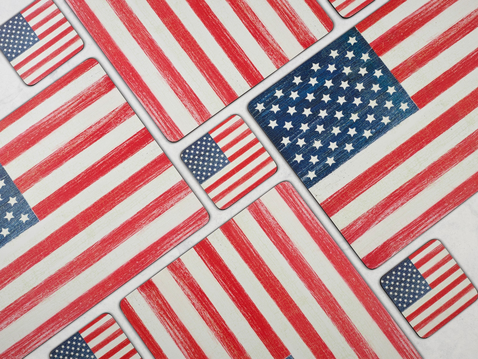 Pimpernel American Flag Set of 6 Coasters