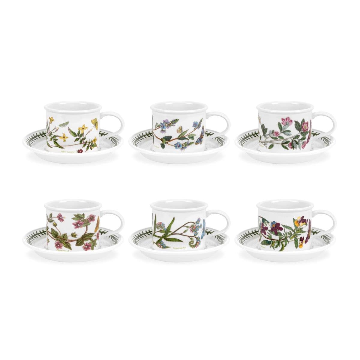 Portmeirion Botanic Garden Breakfast Cup and Saucer (D) Set of 6