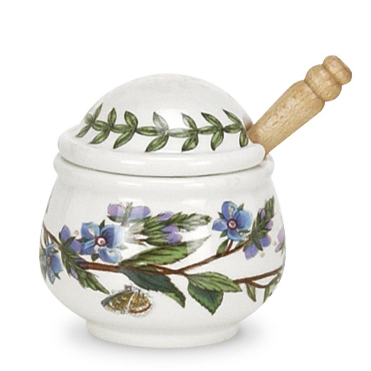 Seconds Portmeirion Botanic Garden Mustard Pot and Wooden Spoon