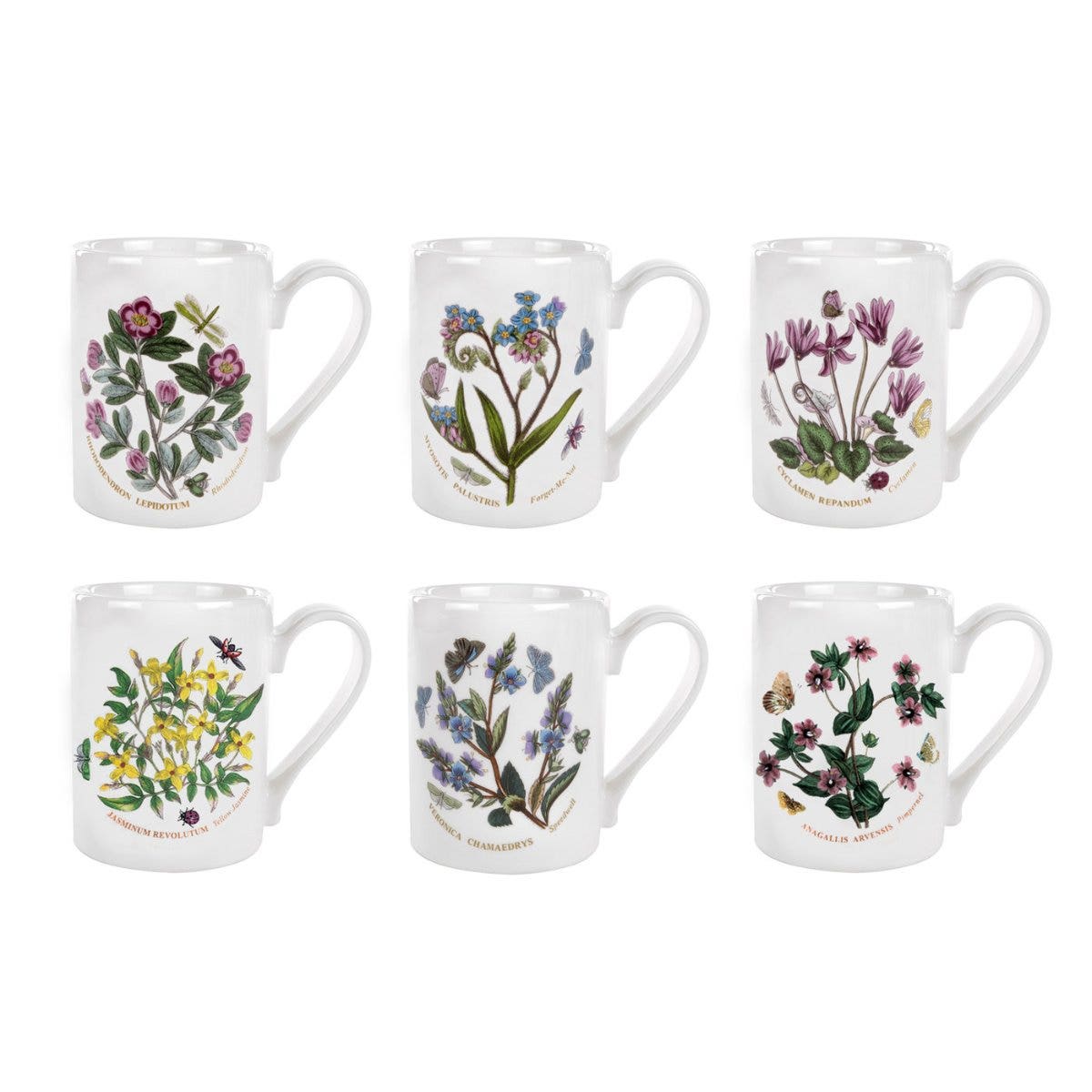 Portmeirion Botanic Garden 10 oz Mugs Set of 6