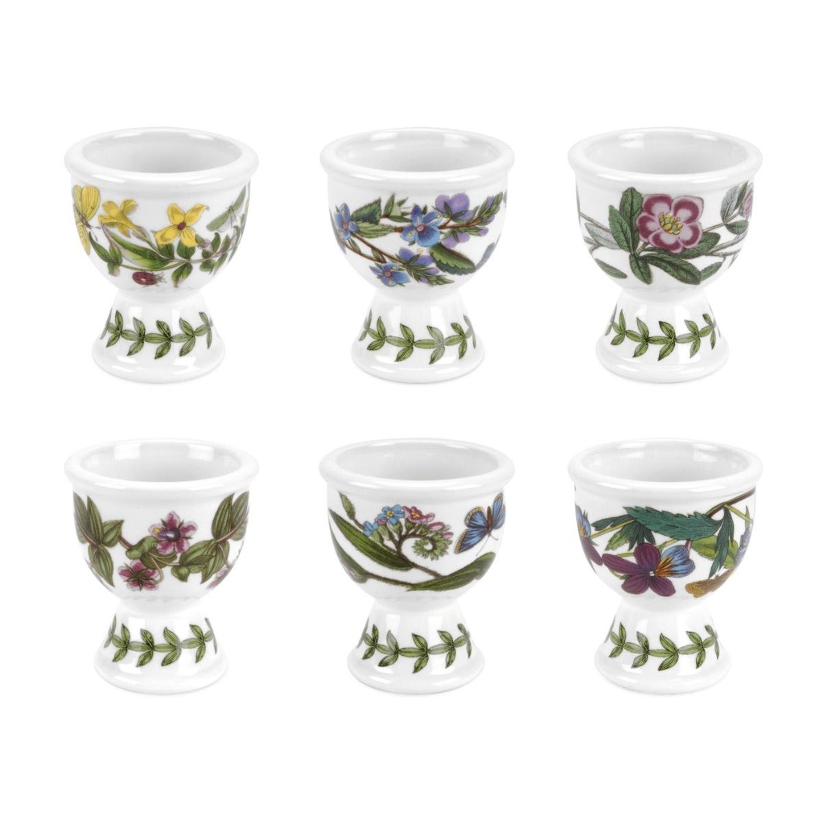 Seconds Portmeirion Botanic Garden Set of 6 Egg Cups - No Guarantee of Flower