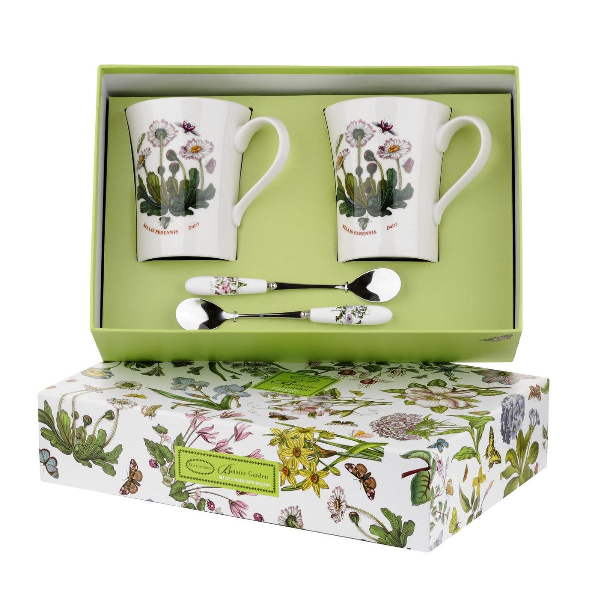 Portmeirion Botanic Garden Set of Two Mugs with Spoons