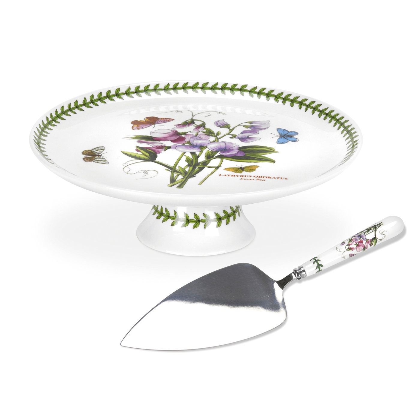 Portmeirion Botanic Garden Cake Stand with Cake Slice