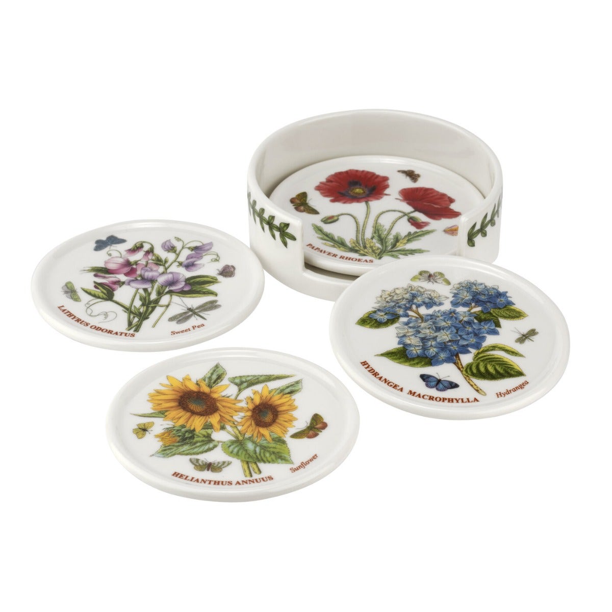 Portmeirion Botanic Garden Ceramic Coasters with Holder