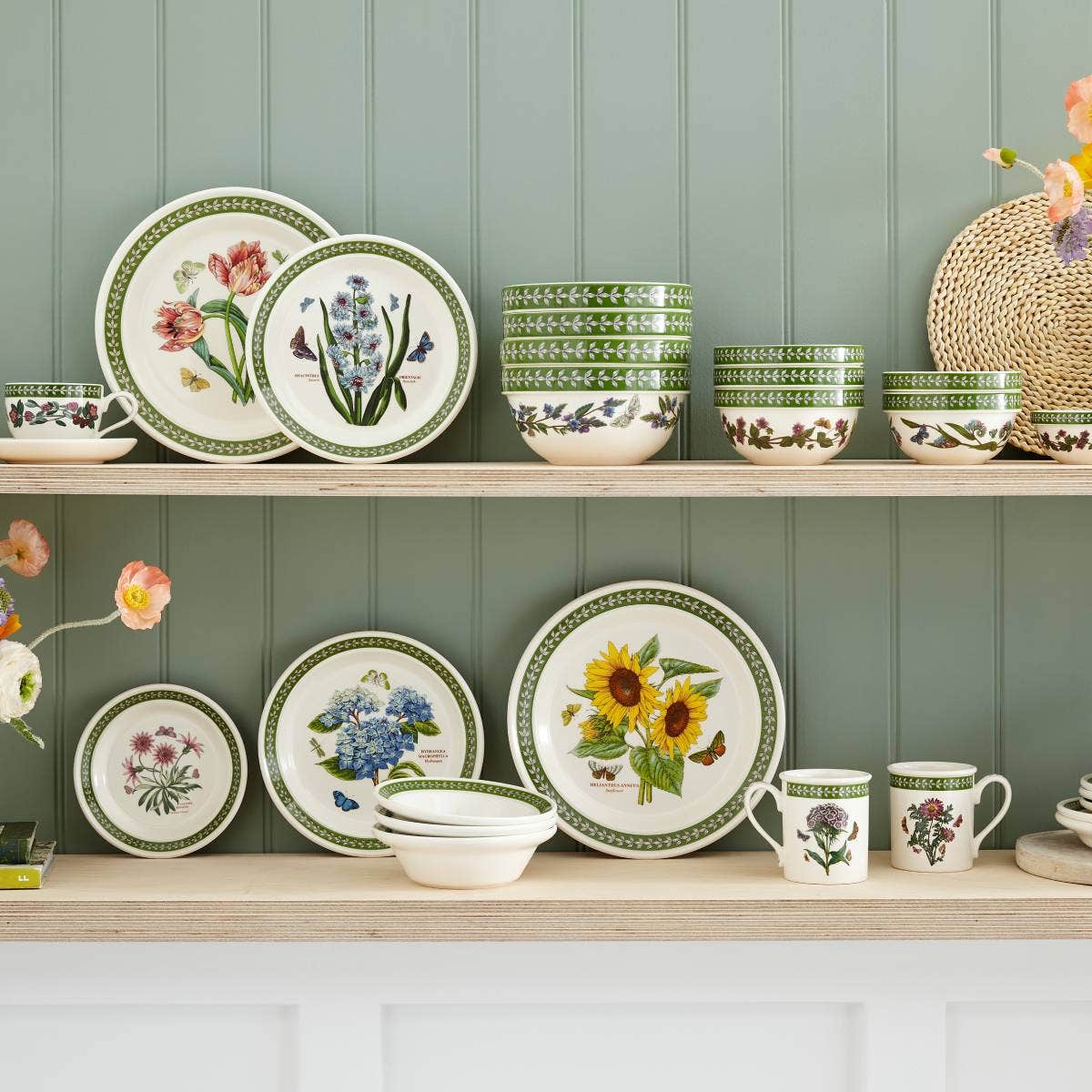 Botanic Garden Etchings Pasta Bowl, Double Camelia